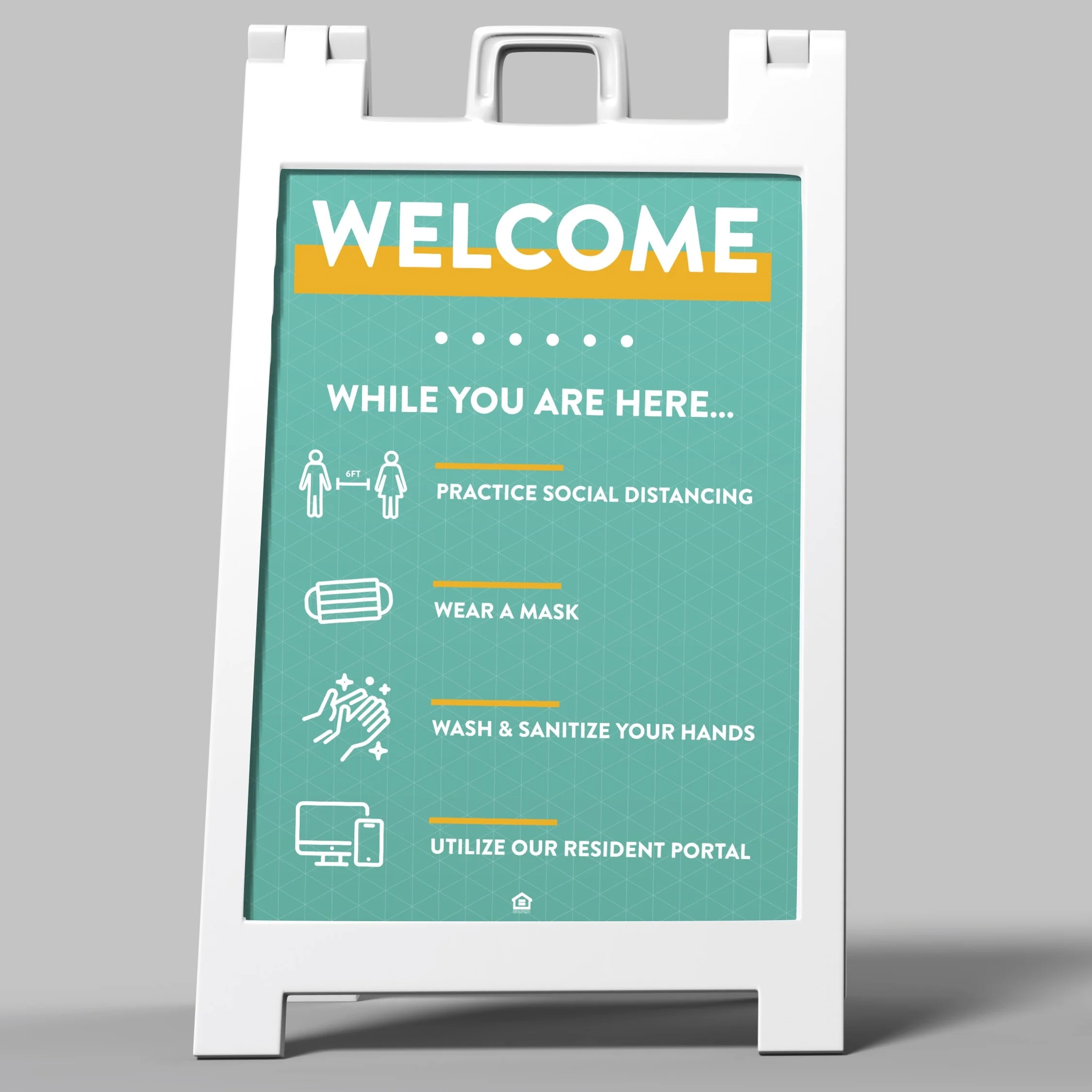 A-Frame Sign: Bright Social Distancing [SH1054]
