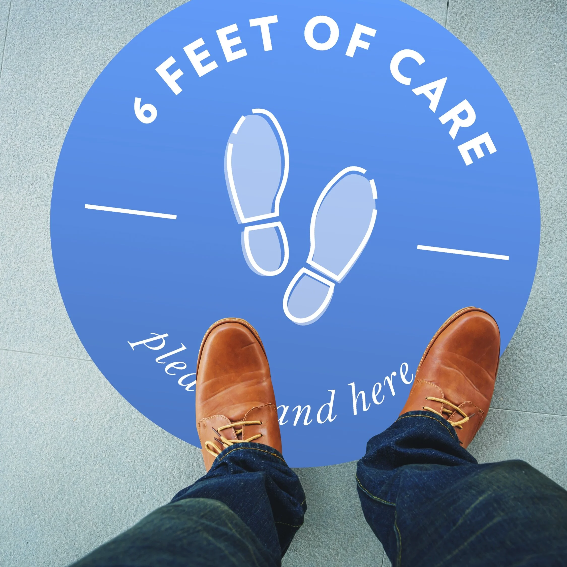 24" Floor Vinyl Decal: Minimal Social Distancing [SH1055]