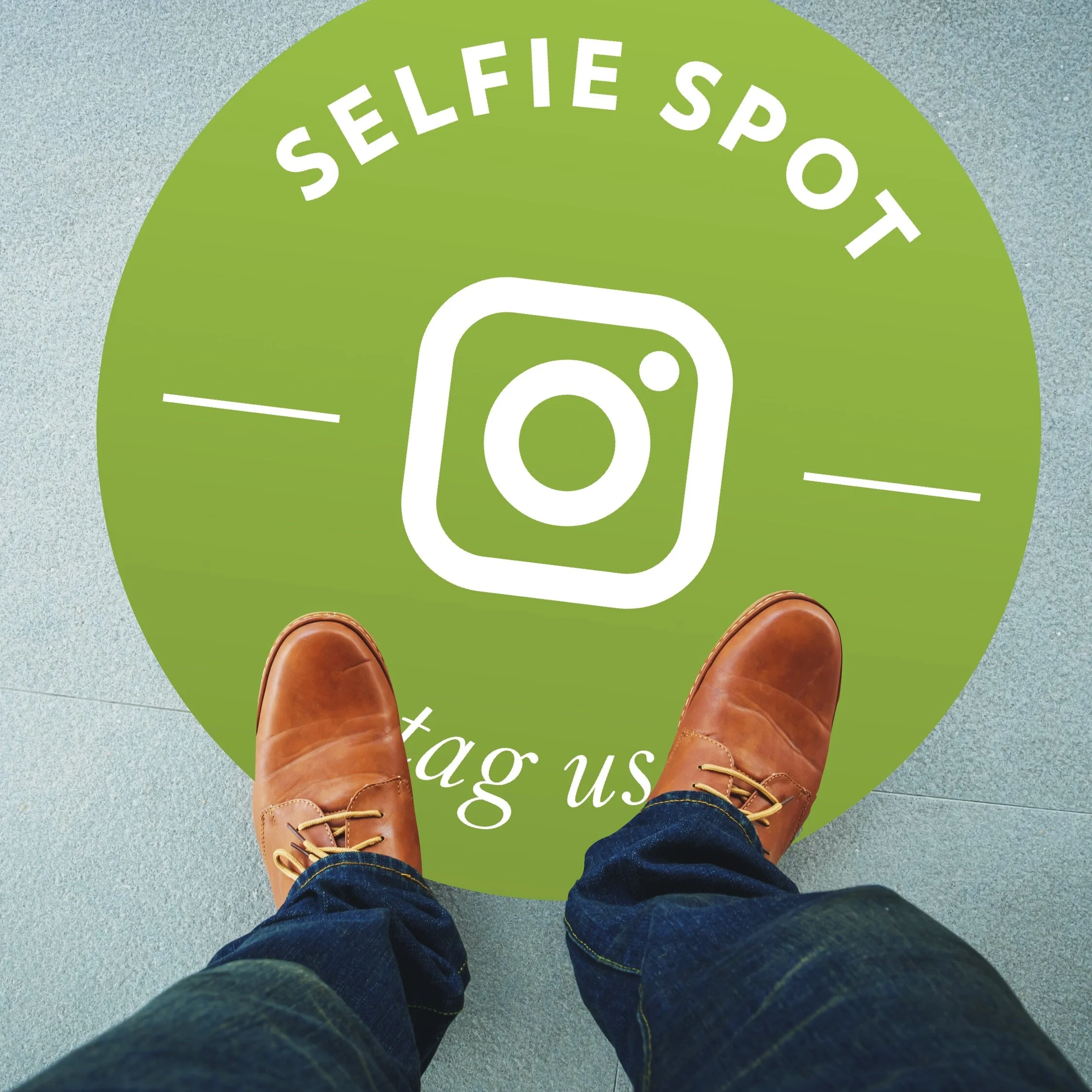 24" Floor Vinyl Decal: Minimal Selfie Spot [SH1056]