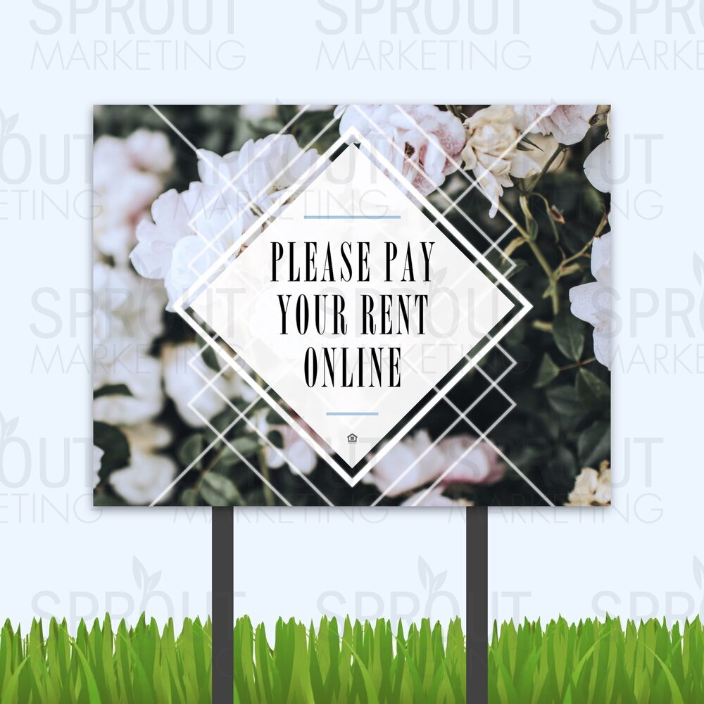Bandit Sign: Floral Pay Rent Online [61888]