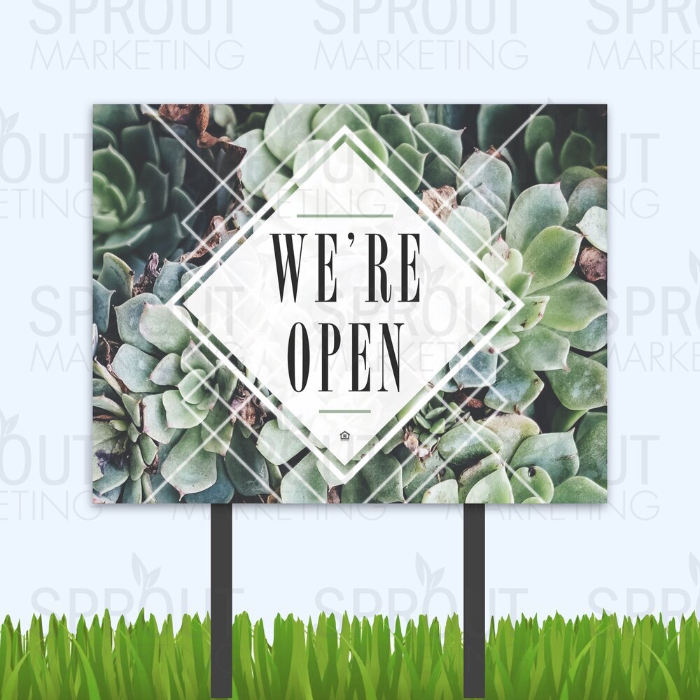 Bandit Sign: Floral We're Open [61954]