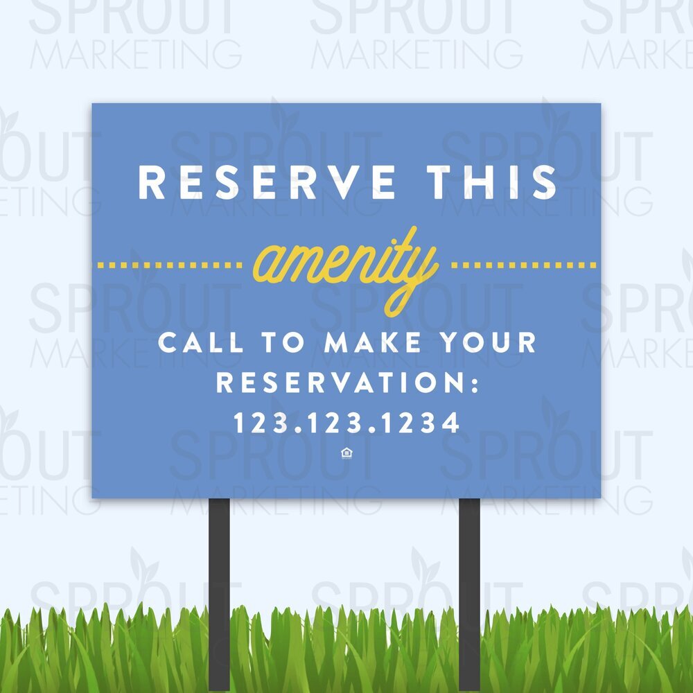 Bandit Sign: Reserve Amenity by Phone [25595]