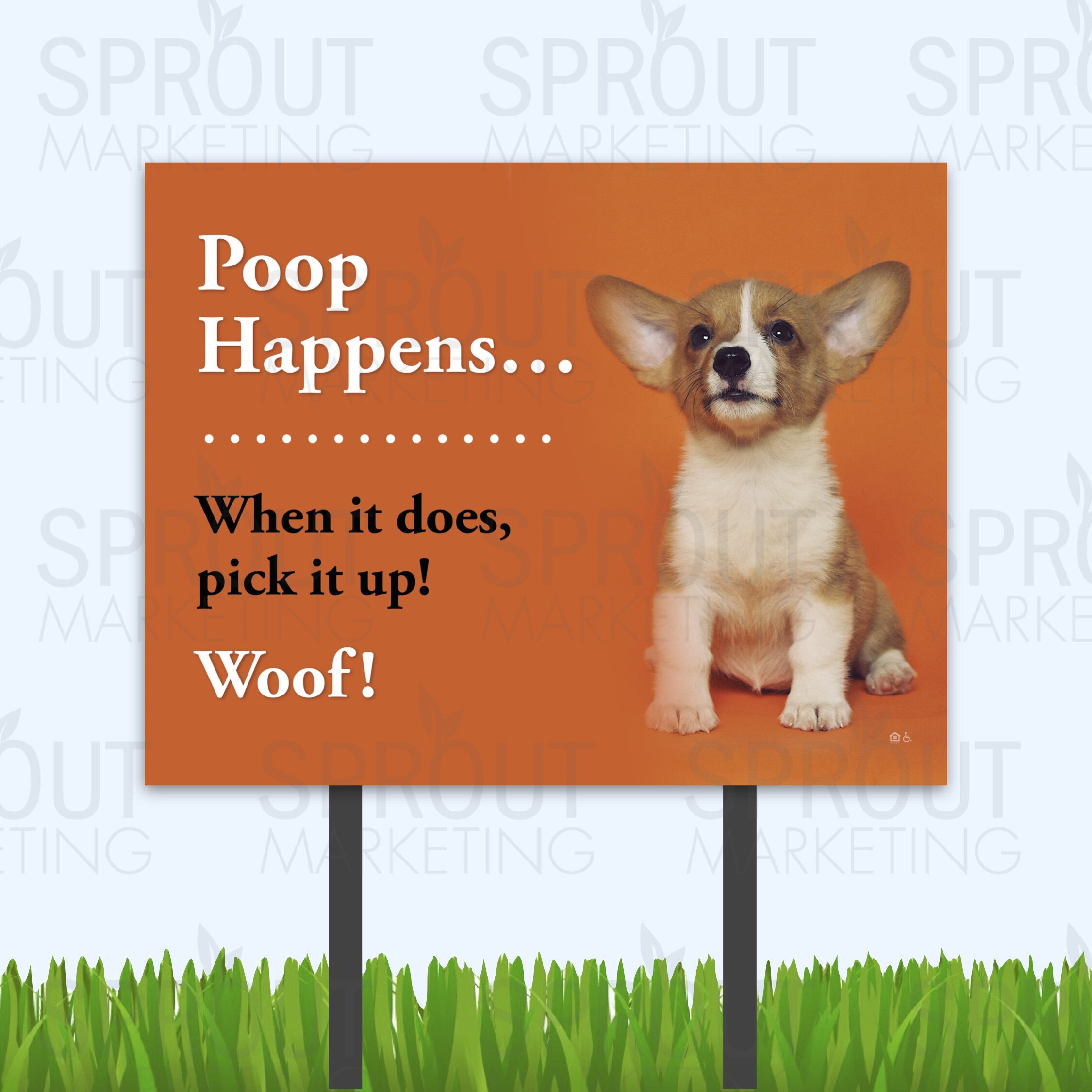 Bandit Sign: Orange Pet Pick-Up [6924]