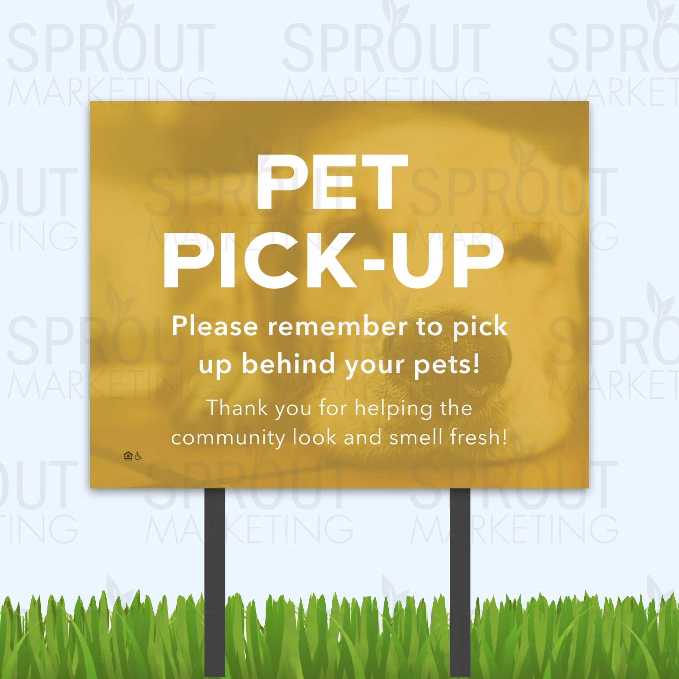 Bandit Sign: Yellow Pet Pick-Up [60202]