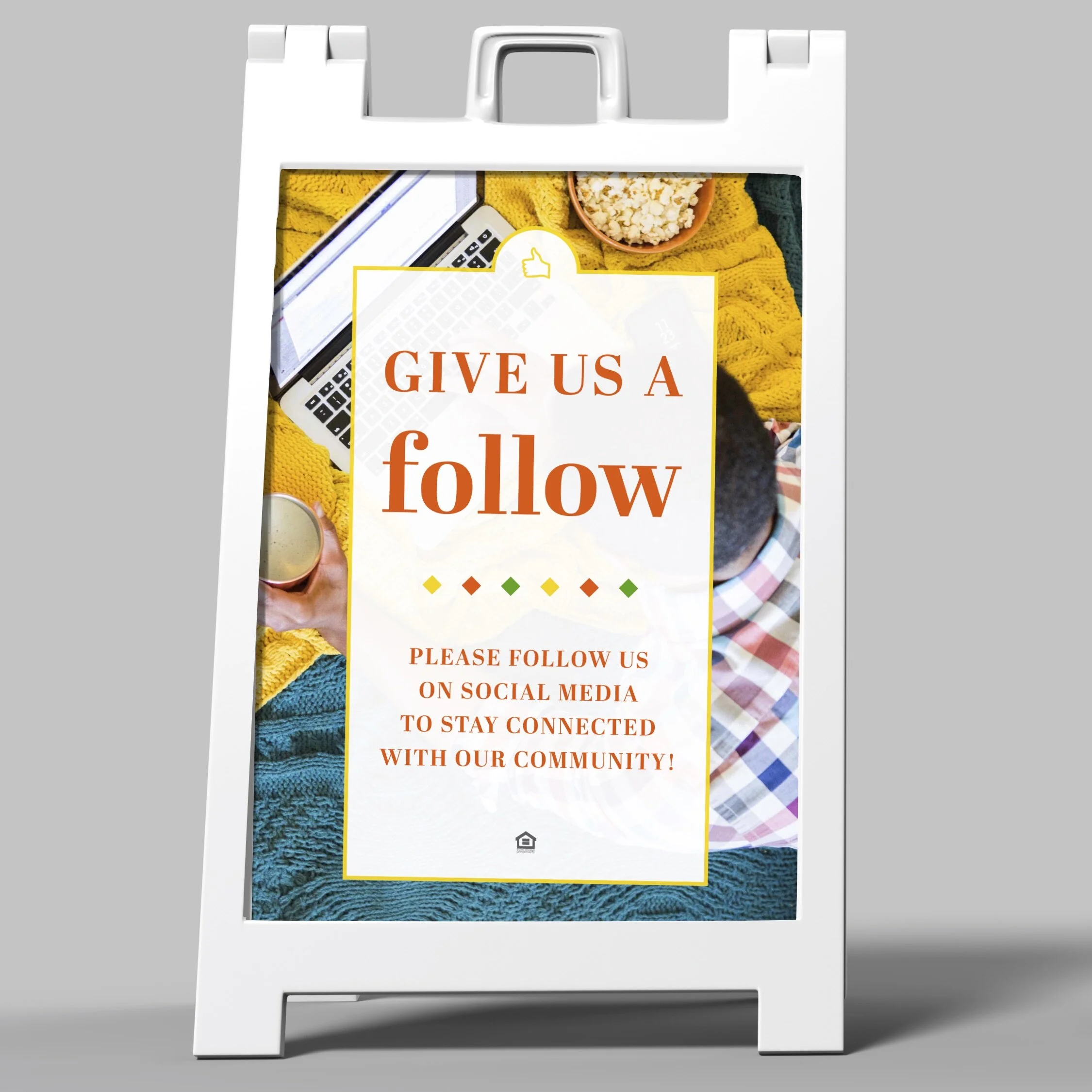 A-Frame Sign: Boldly Fall Social Media [SH1082]