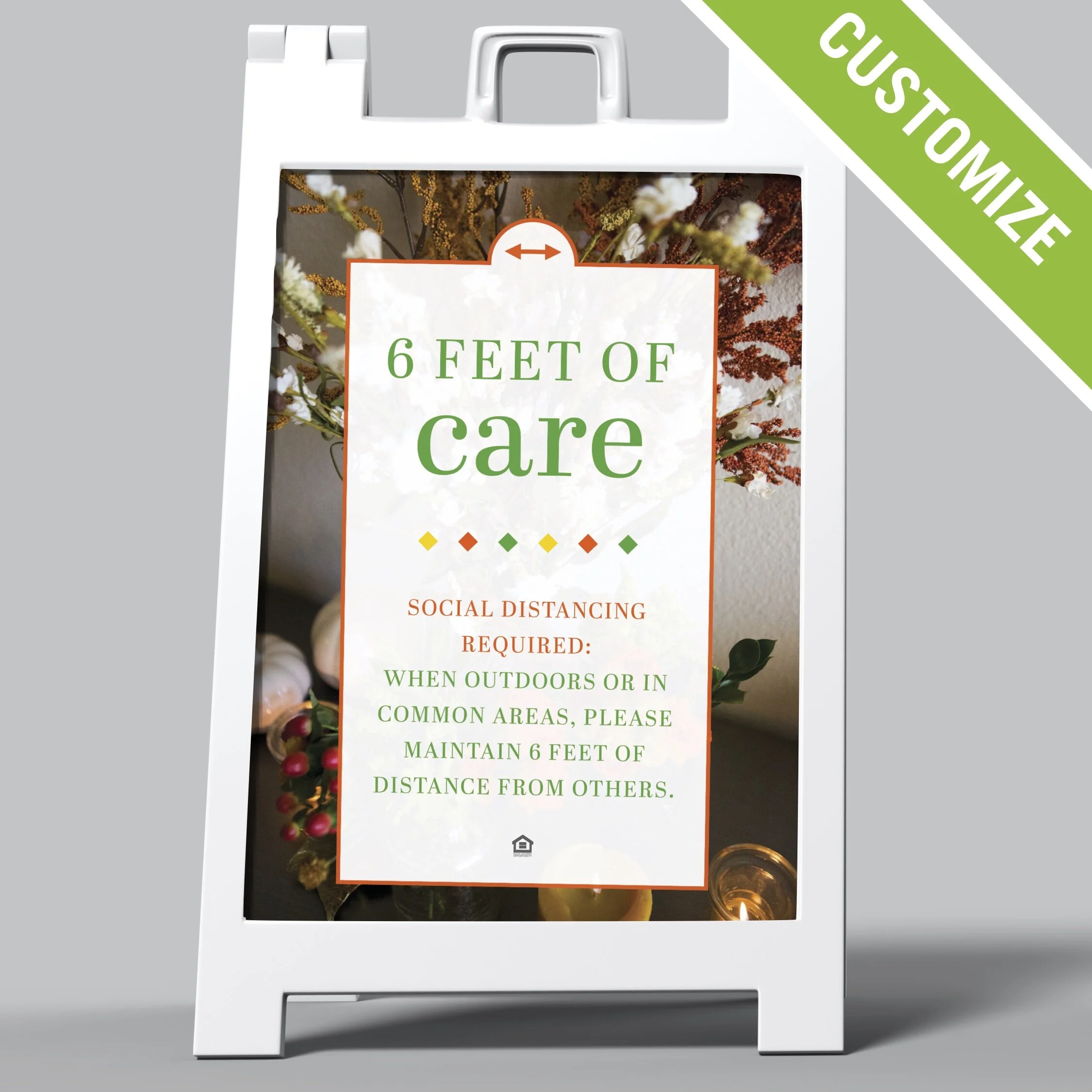 Customized A-Frame Sign: Social Distancing [SH1087-C]