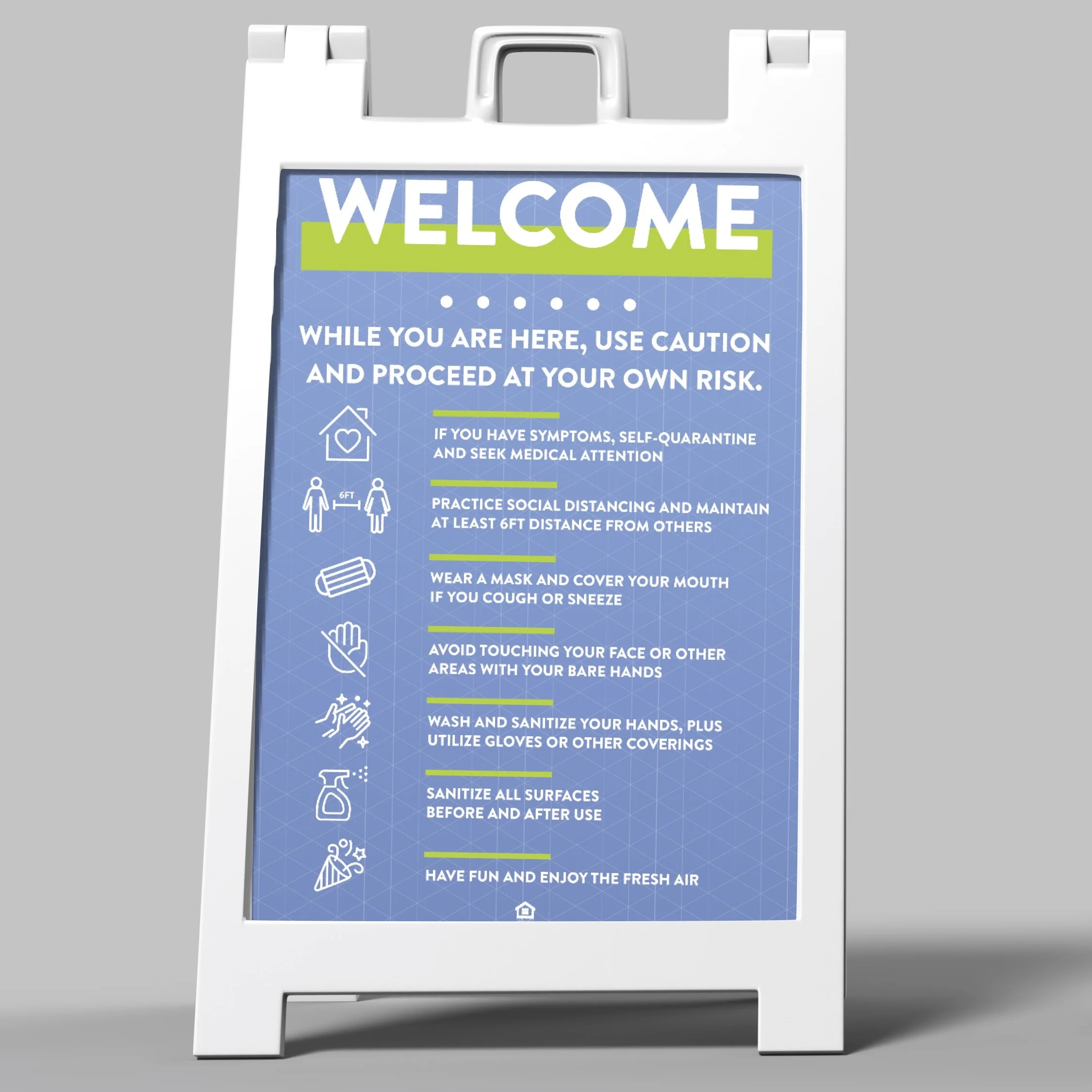 A-Frame Sign: Bright Social Distancing [SH1066]