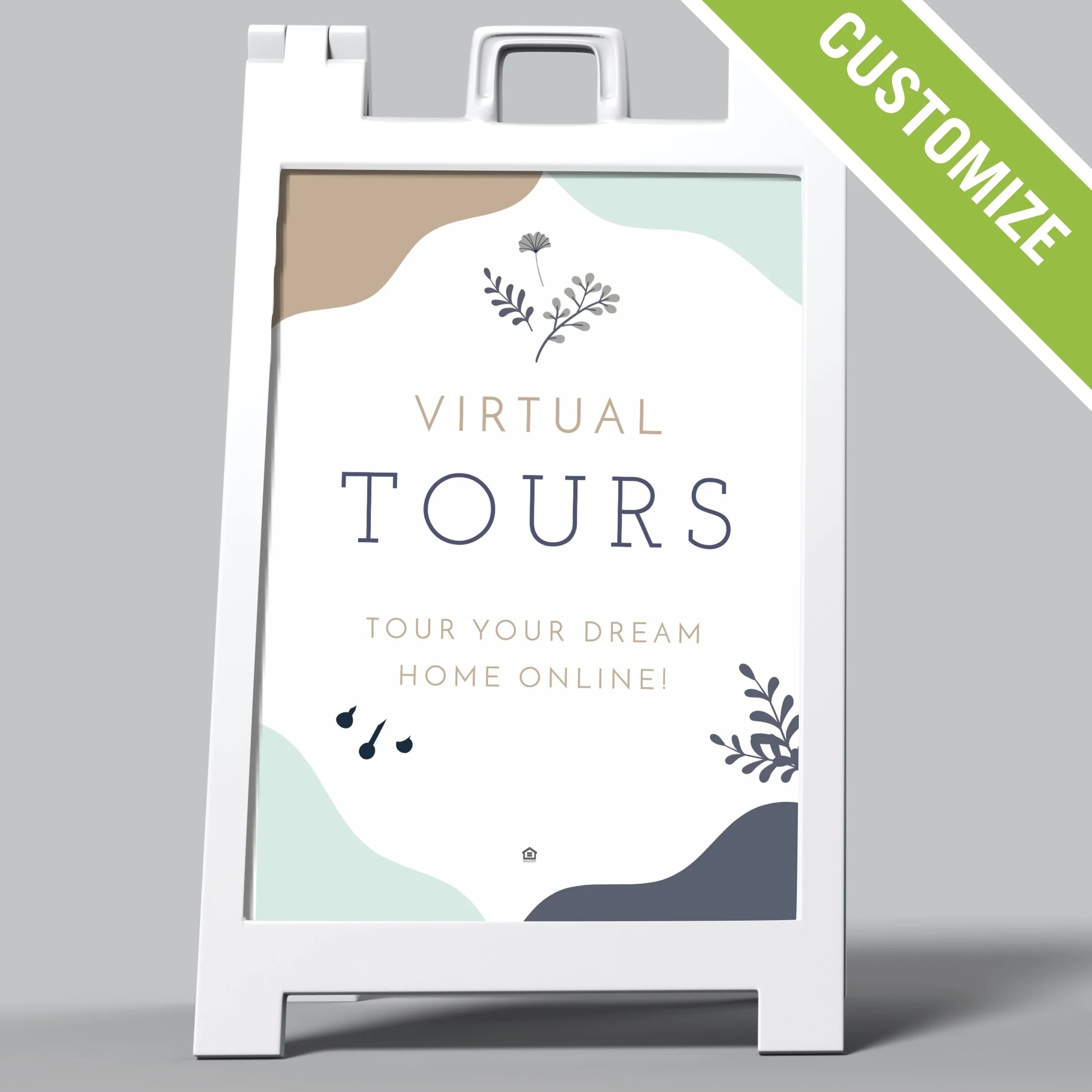 Customized A-Frame Sign: Boldly Fall Virtual Tours [SH1095-C]