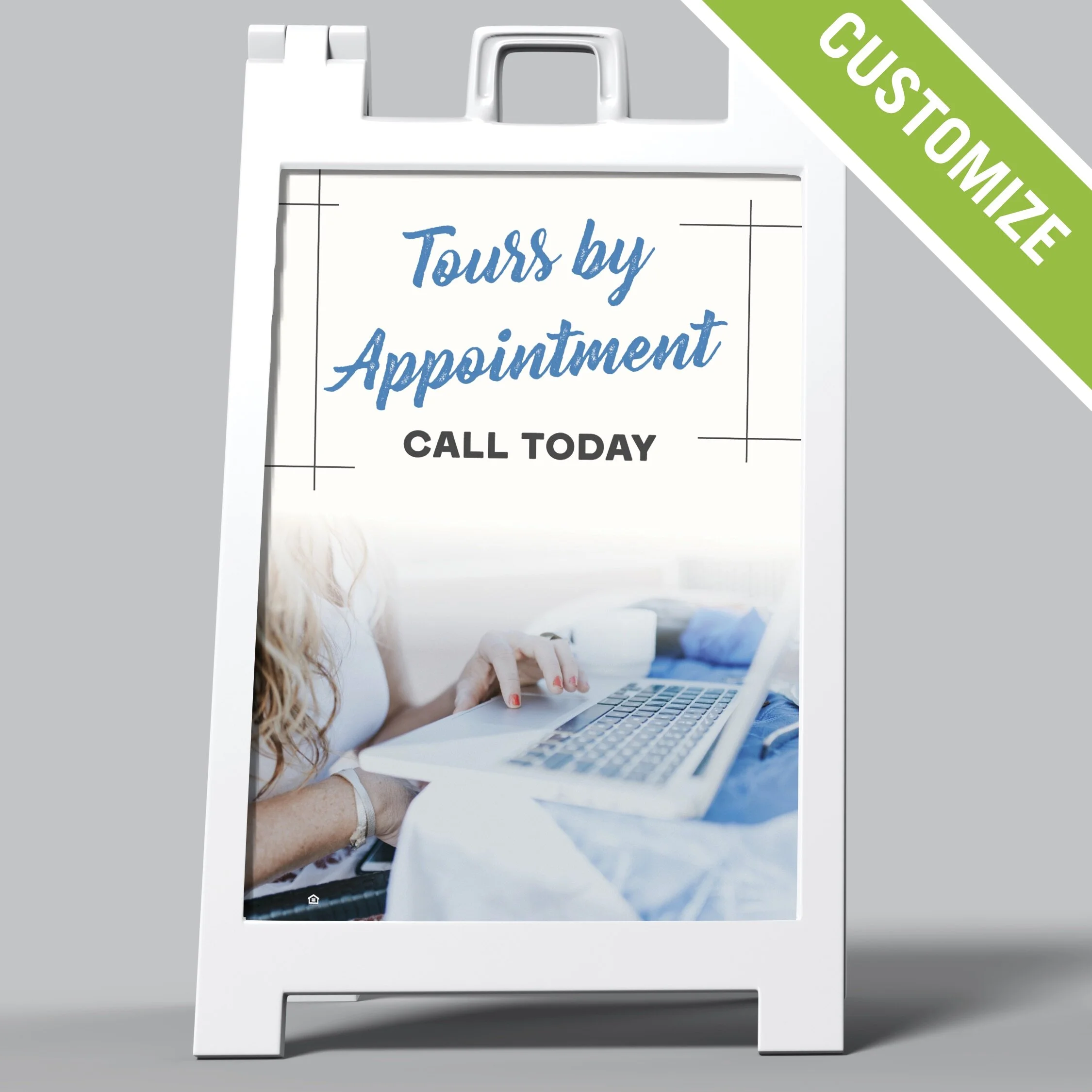 Customized A-Frame Sign: Minimal Tours by Appointment [SH1098-C]
