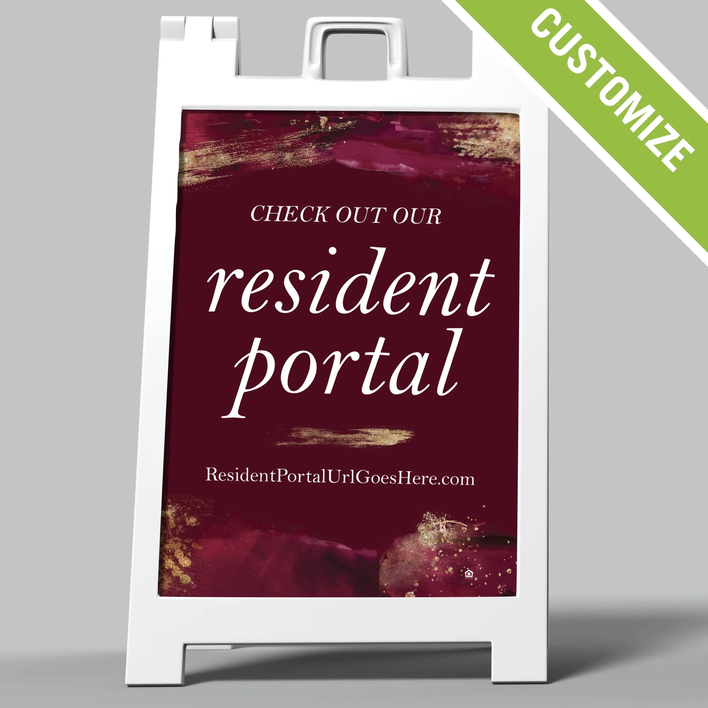 Customizable A-Frame Sign: Resident Portal [SH1113-C]