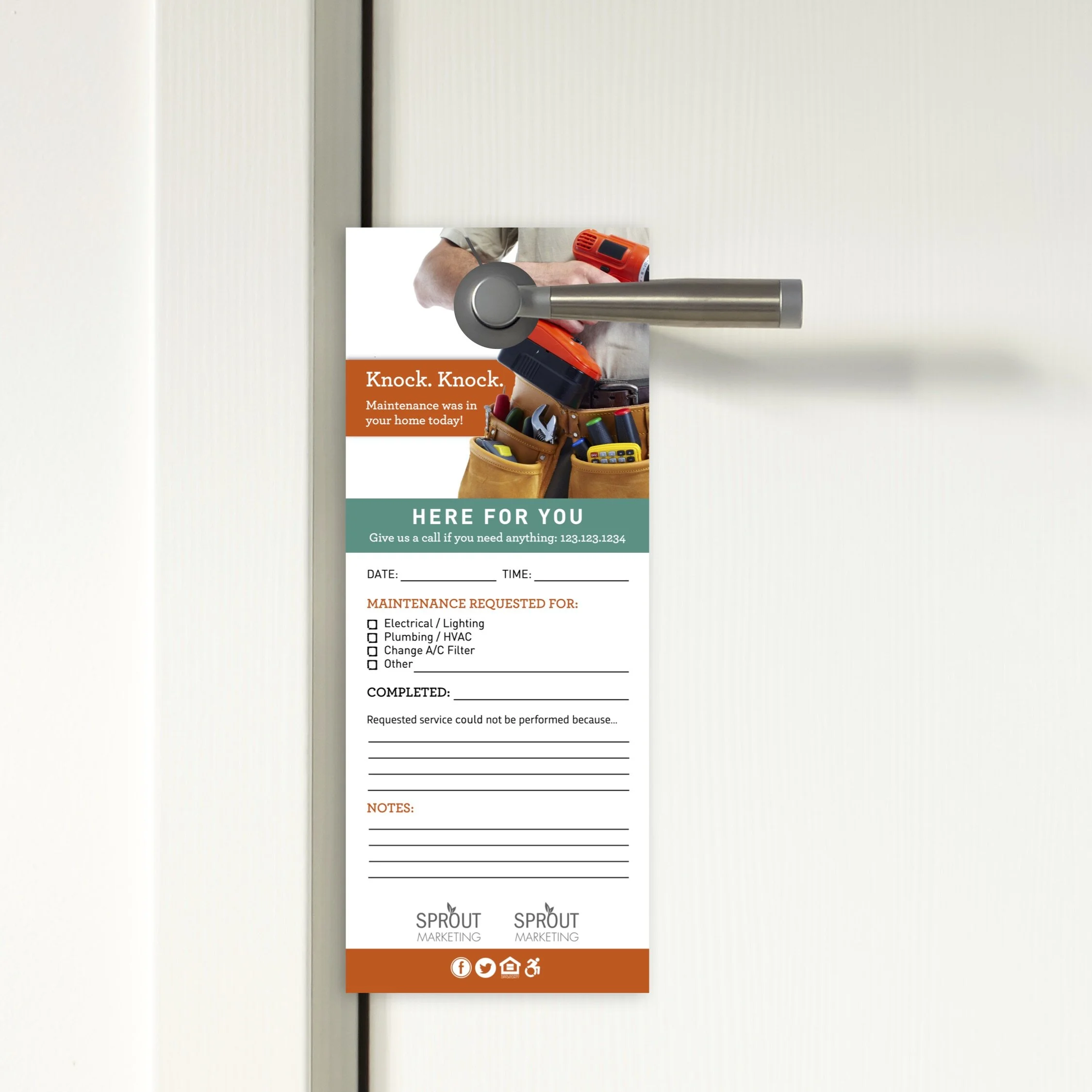 Door Hanger: Maintenance Completion [5062-C]