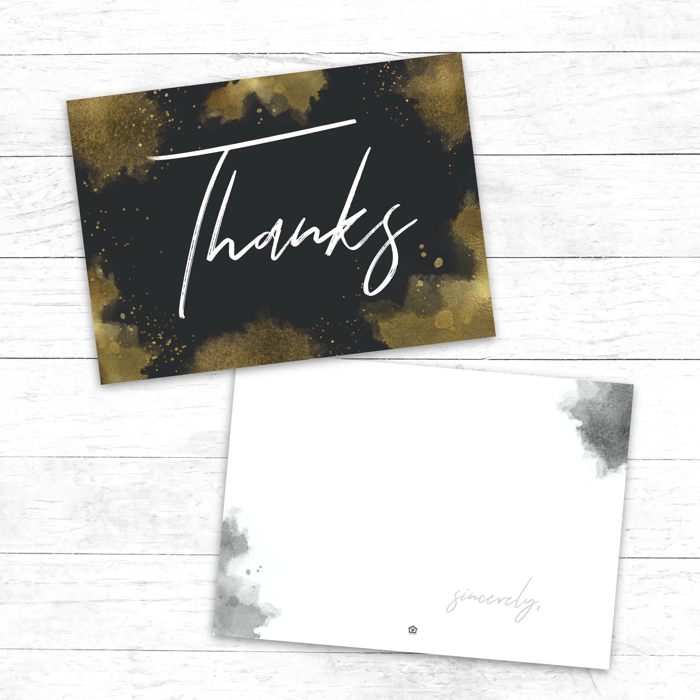 Postcard: Gold Thanks [PC1029] 