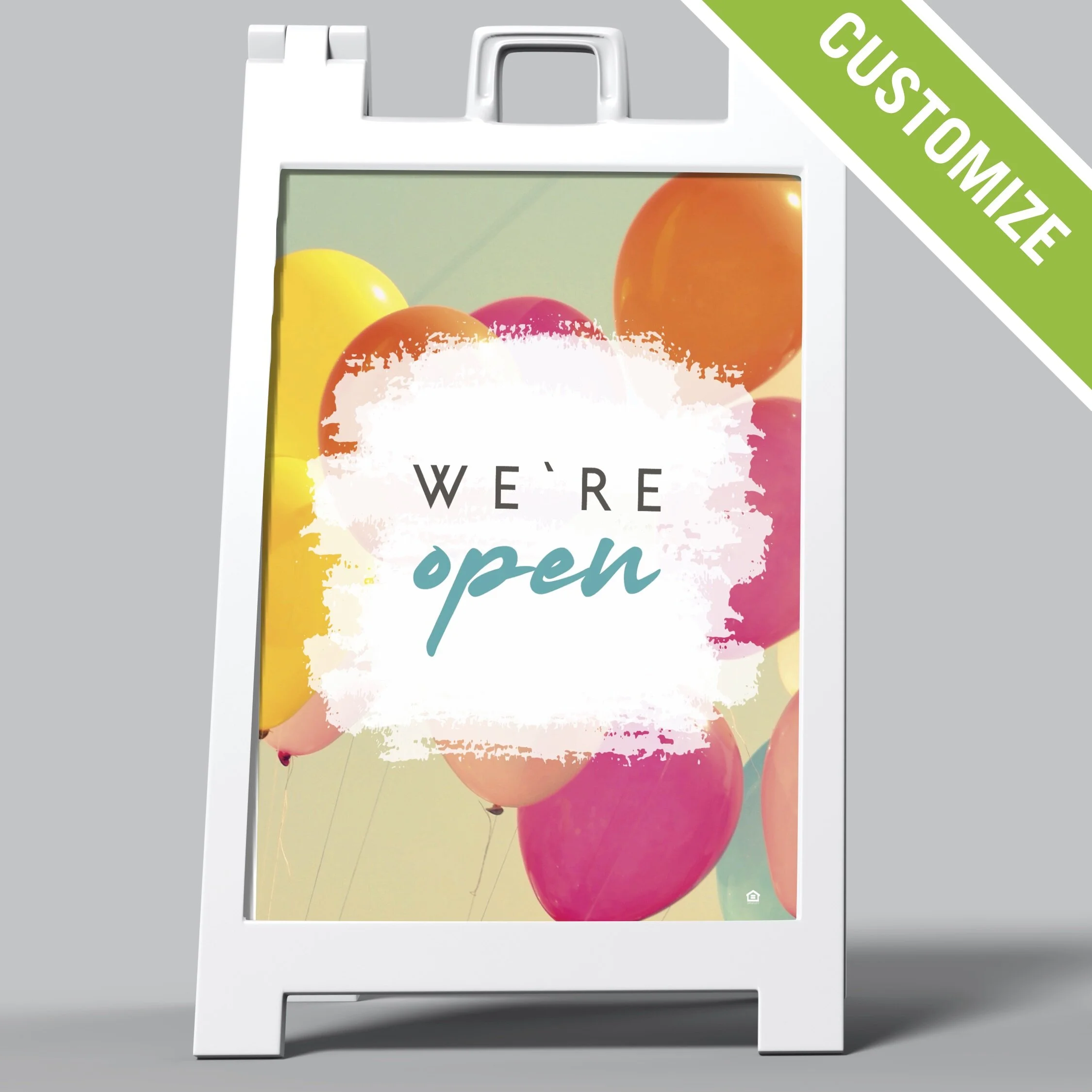 Customized A-Frame Sign: We're Open [SH1071-C]