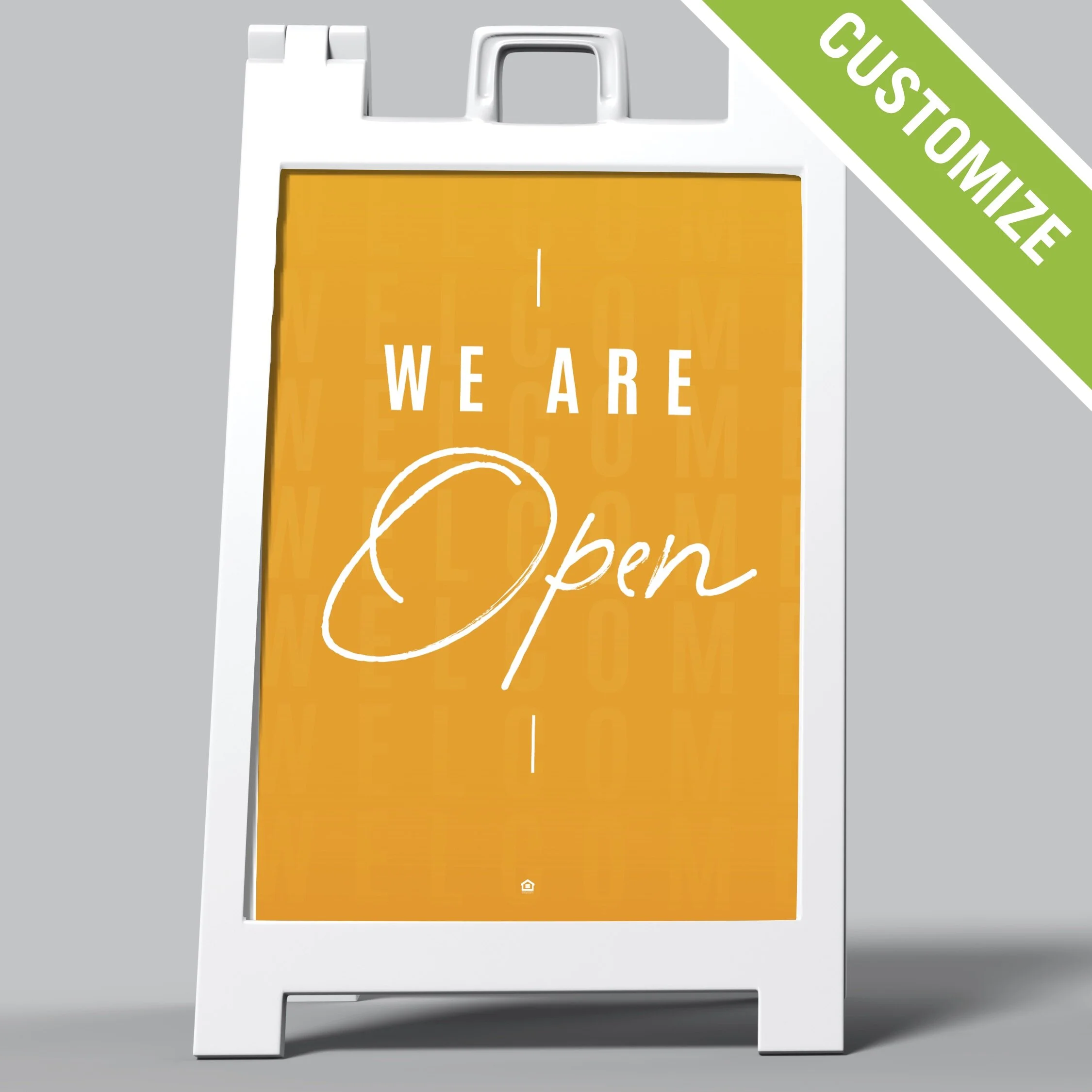 Customized A-Frame Sign: We're Open [SH1069-C]