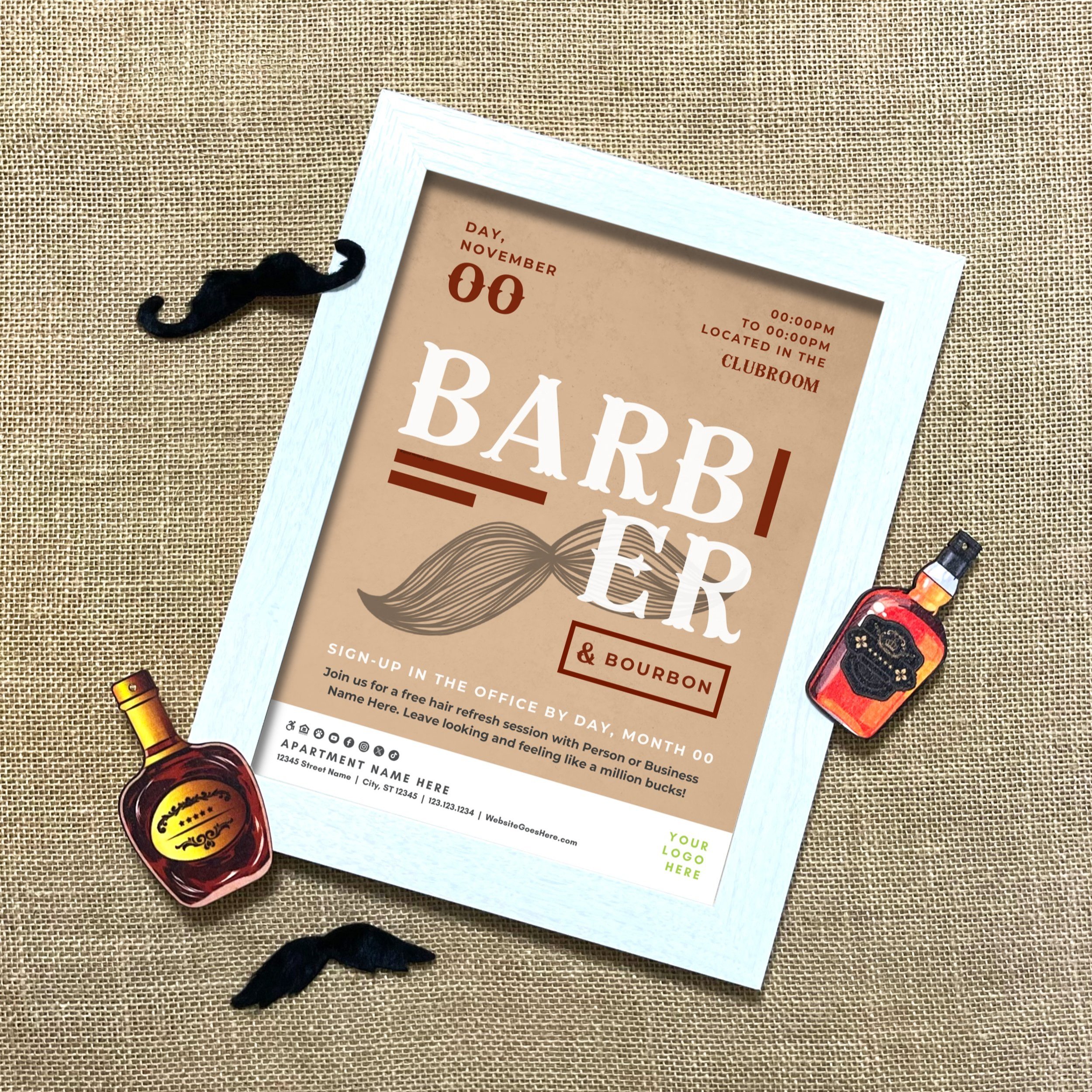 Barber &amp; Bourbon Mustache Moments Event