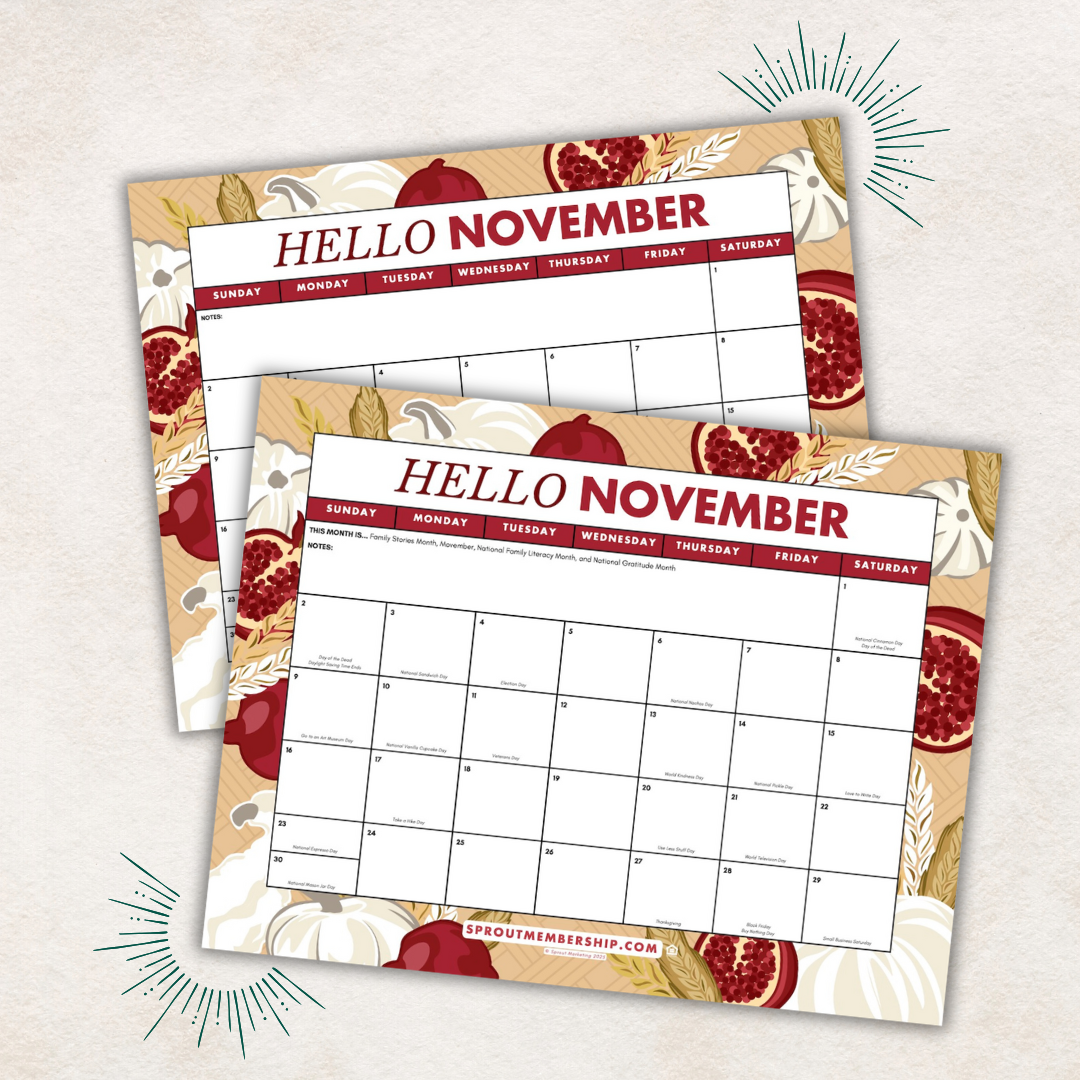 November Member Preview &amp; Calendars