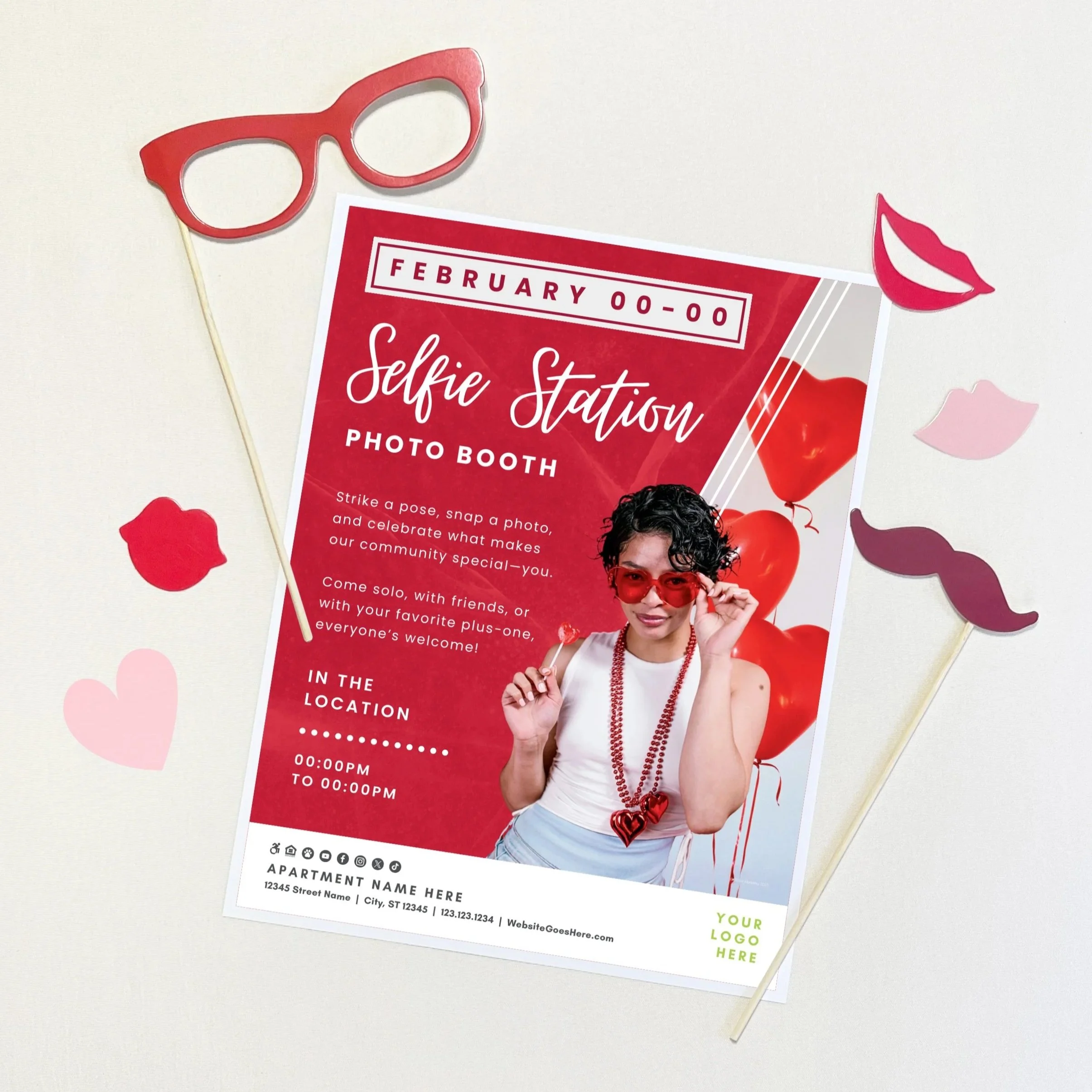 Heart-Themed Selfie Station