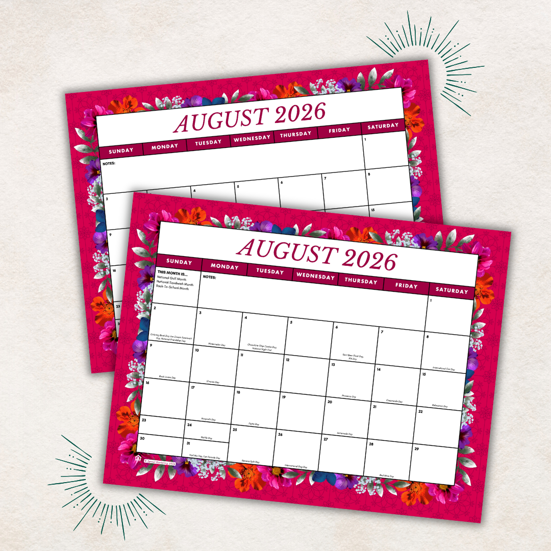 August Member Calendars