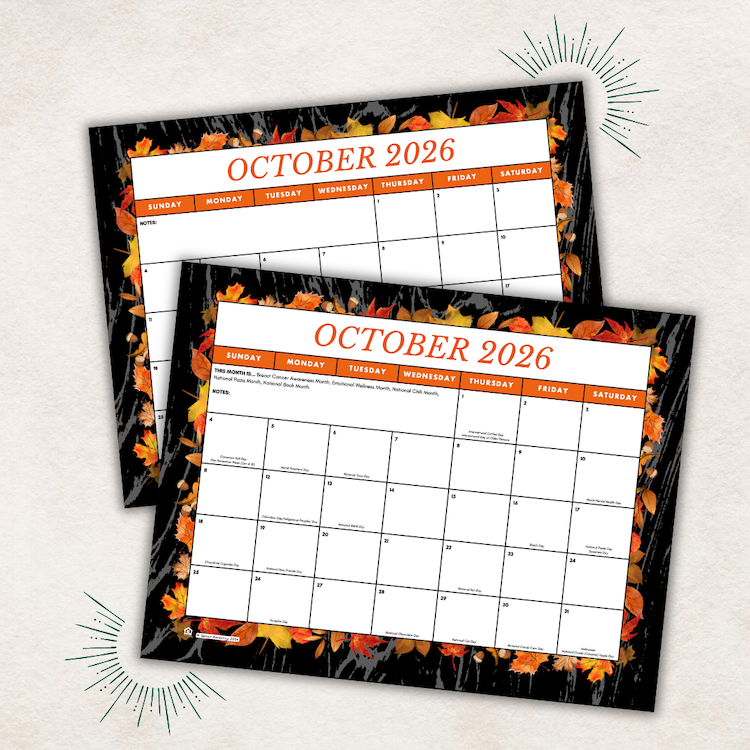 October Member Calendars