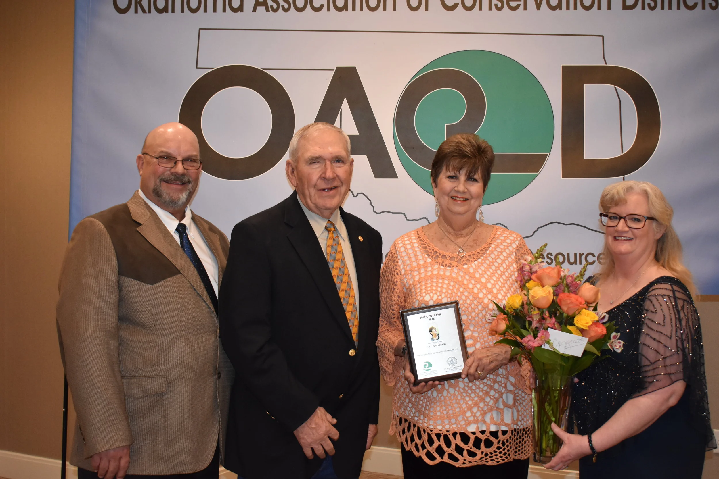 Jimmy Emmons, George Stunkard, Phyllis Stunkard, Auxiliary President Dianne Jeans