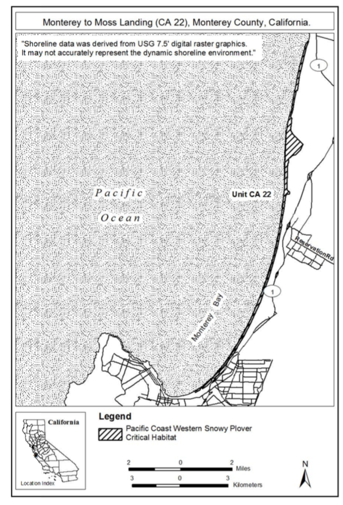Western Snowy Plover Critical Habitat Unit CA-22 from FWS