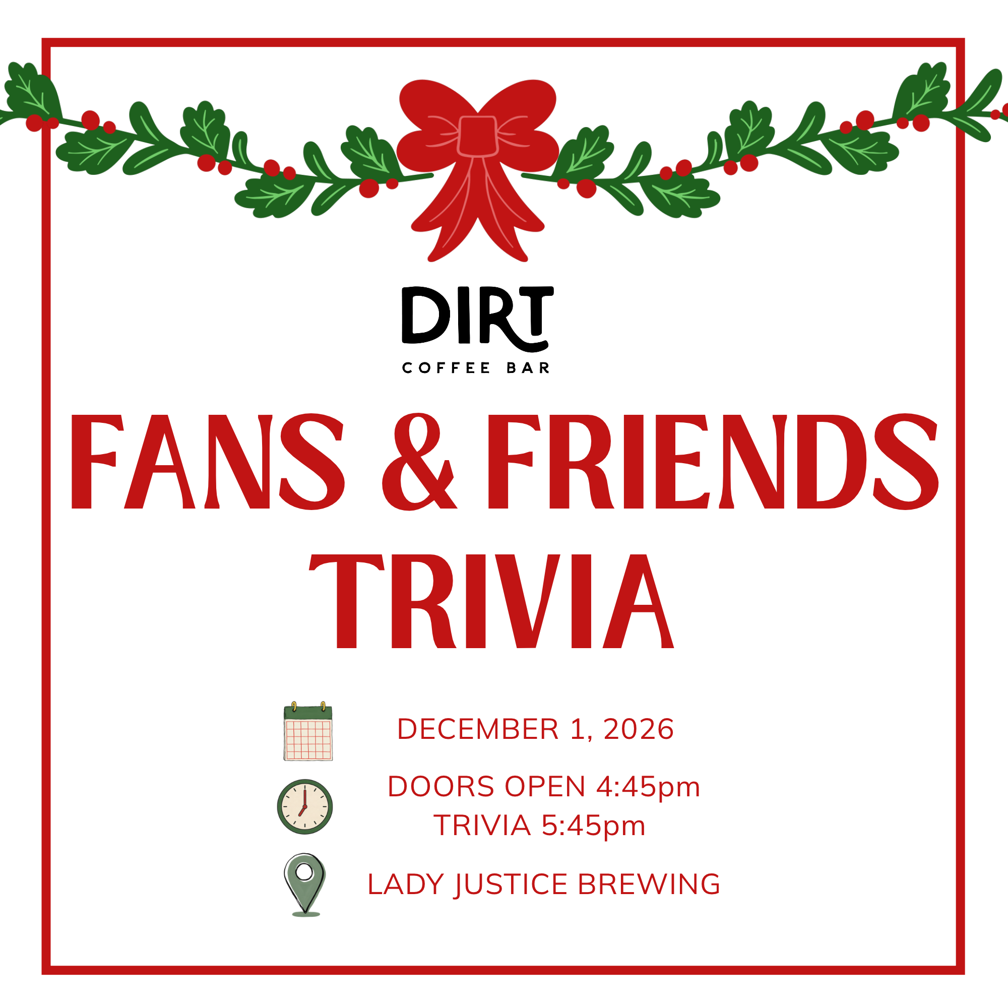 Fans and Friends Trivia Night-December 1, 2026
