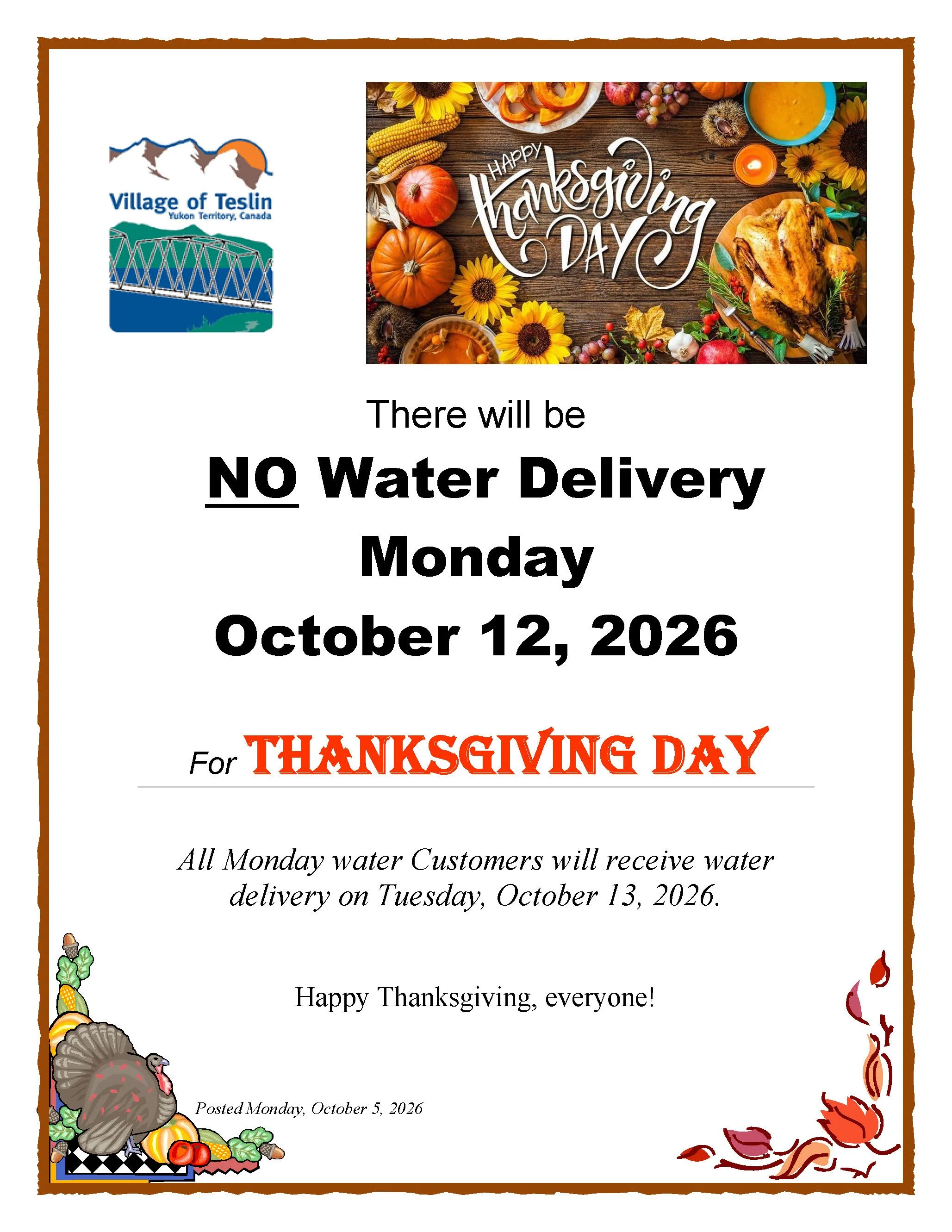 Oct 12 No Water Delivery - Thanksgiving Day.jpg