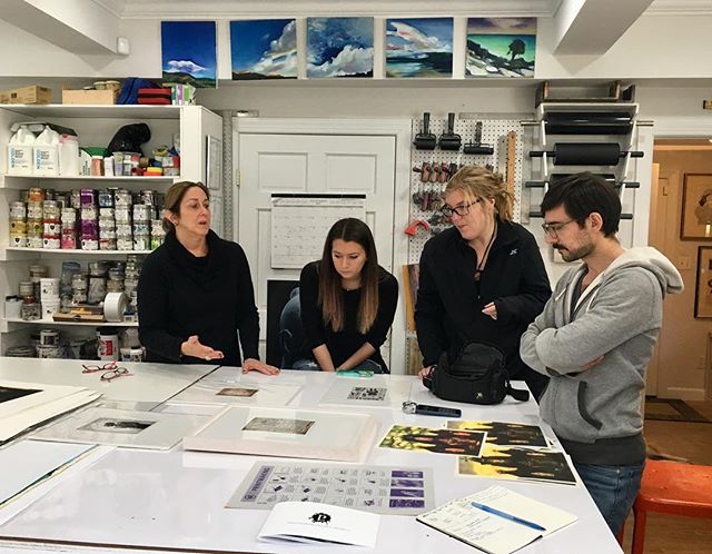 Studio visit with artist @goldmansusan at Lily Press. Susan Goldman has been the master printer several times over for Navigation Press.