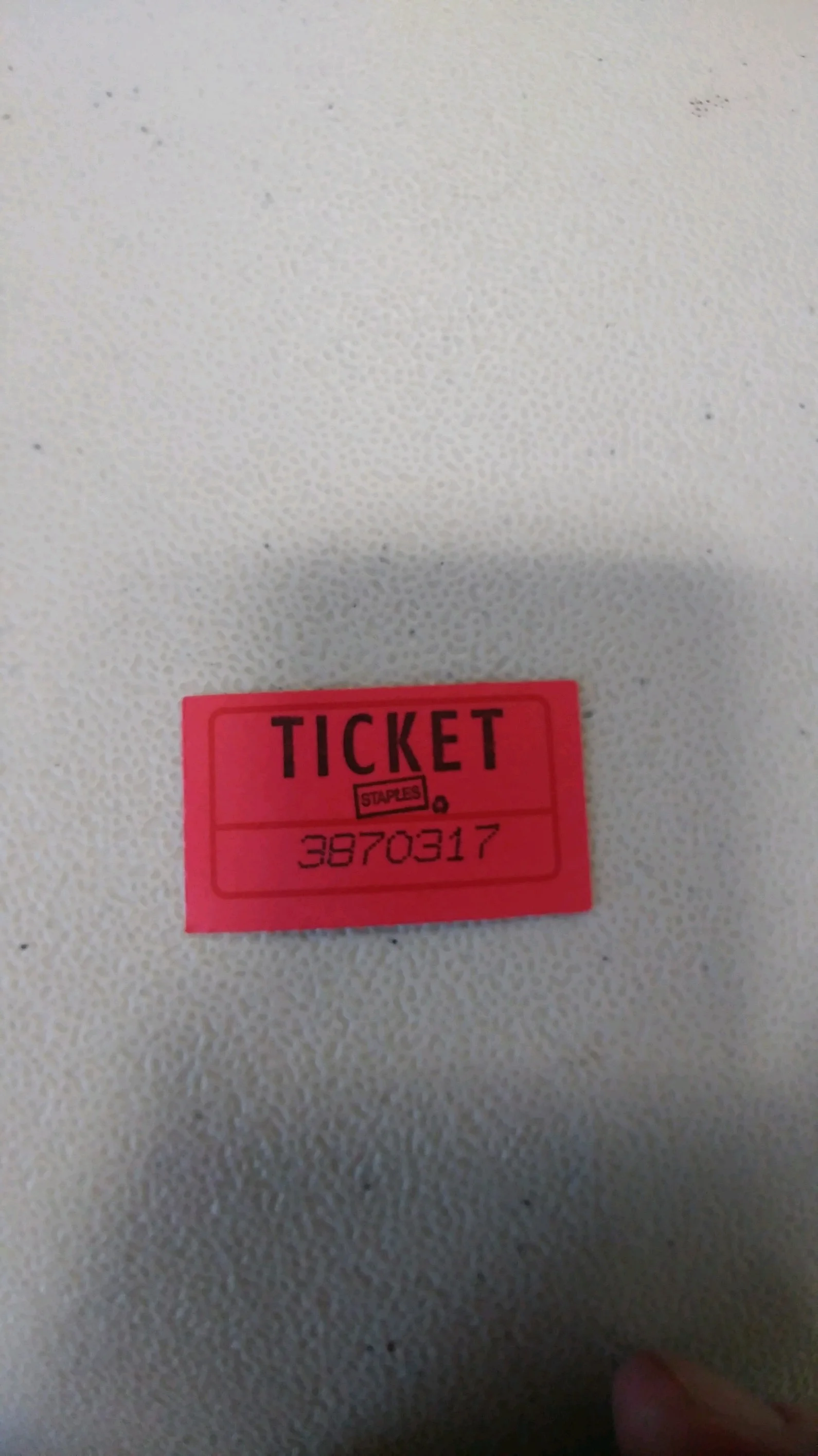 The winning ticket that was pulled at the end of our raffle.