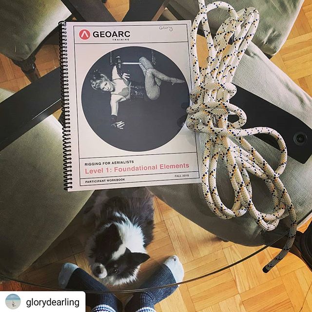 #Repost @glorydearling
&bull; &bull; &bull; &bull; &bull;
Just completed the Rigging for Aerialists course by @_geoarc this weekend. Thank you @mmscrimger and @hillnew for the great instruction and information. And to Flying Arts Collective for hosti