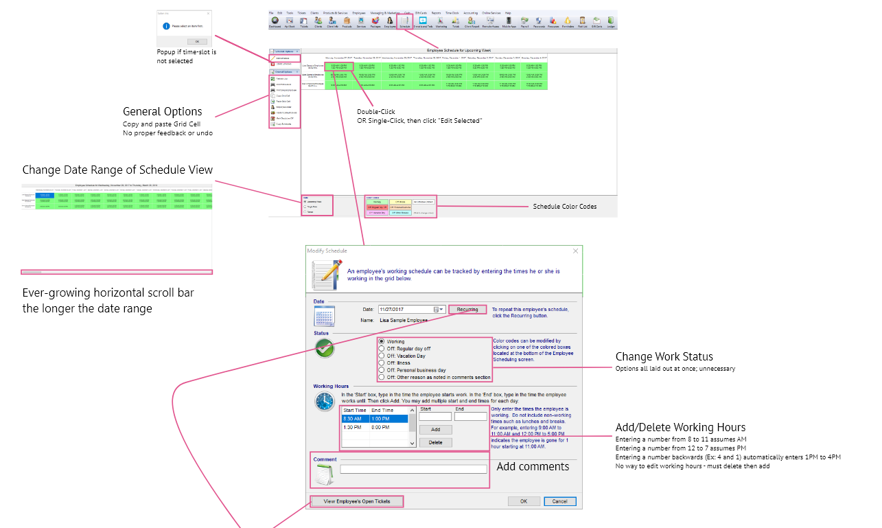 Annotating the appointment user flow for Windows Desktop Version