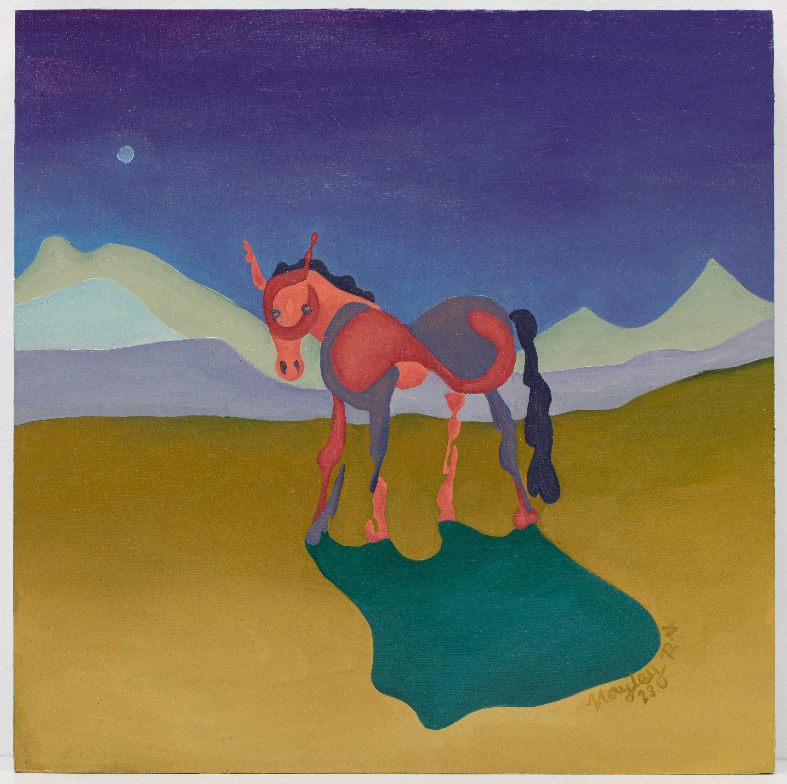   Darling Baco in the Foothills   Oil paint on wood panel  8 x 8 inches 