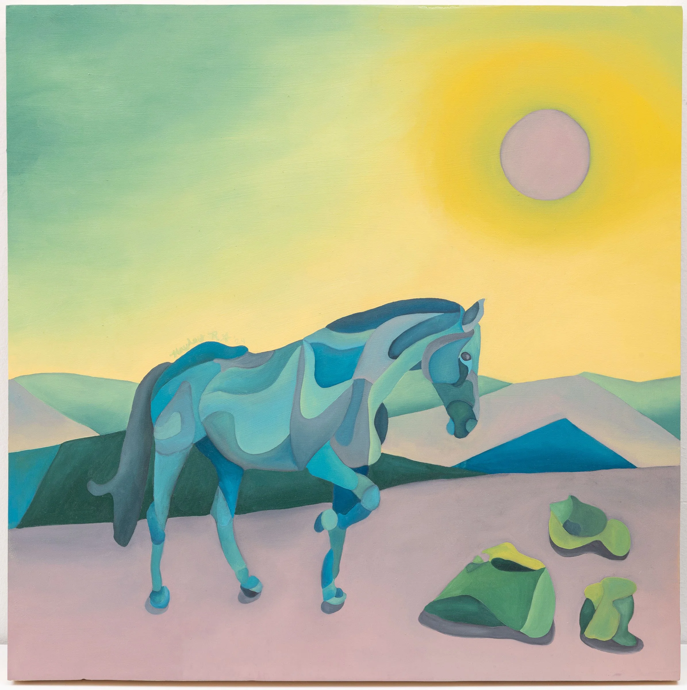 Baco Begins  2024  oil on wood panel  24 × 24 inches