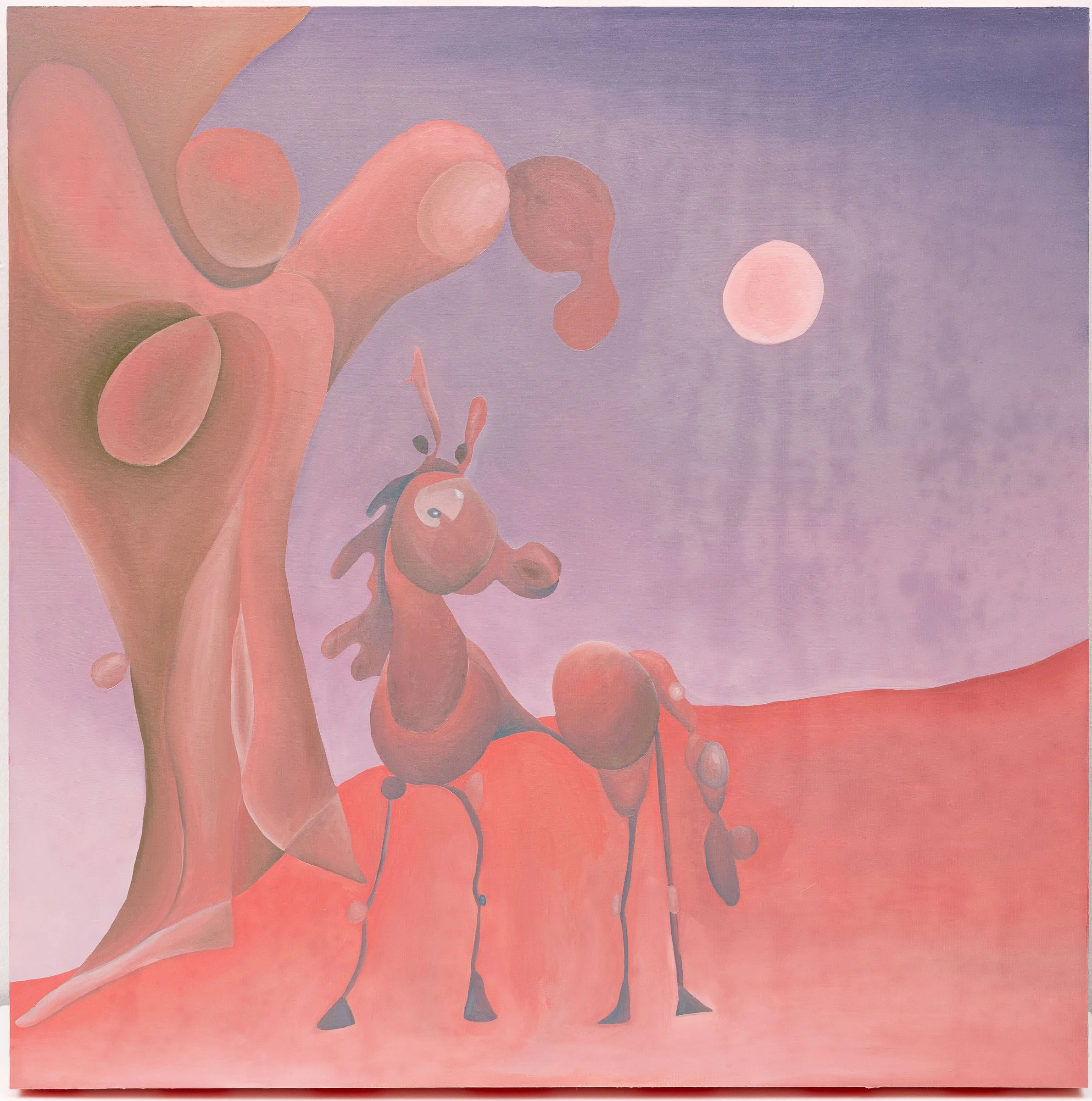 Purple Baco  2024  oil on wood panel  24 × 24 inches