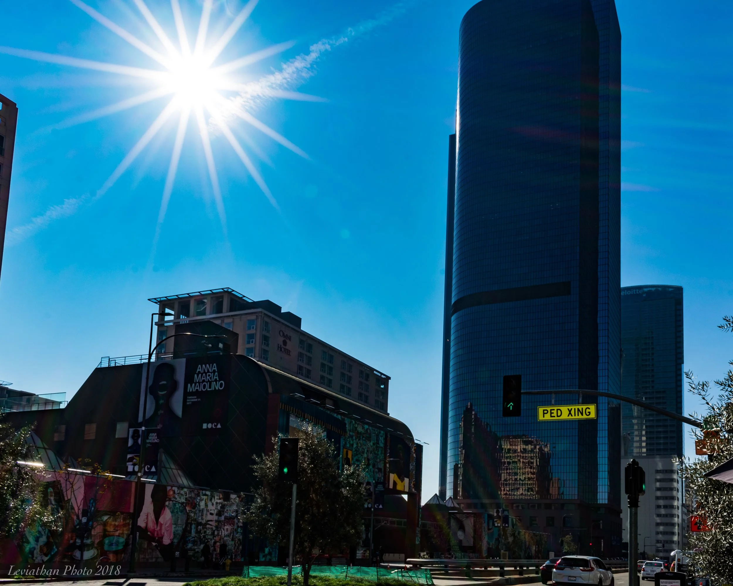 Blazing sun rising on the blue mountain 