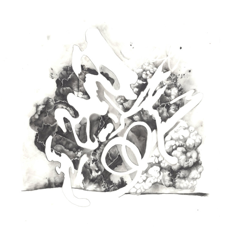  Empty and Full, Graphite on mylar, 12"x12", 2016