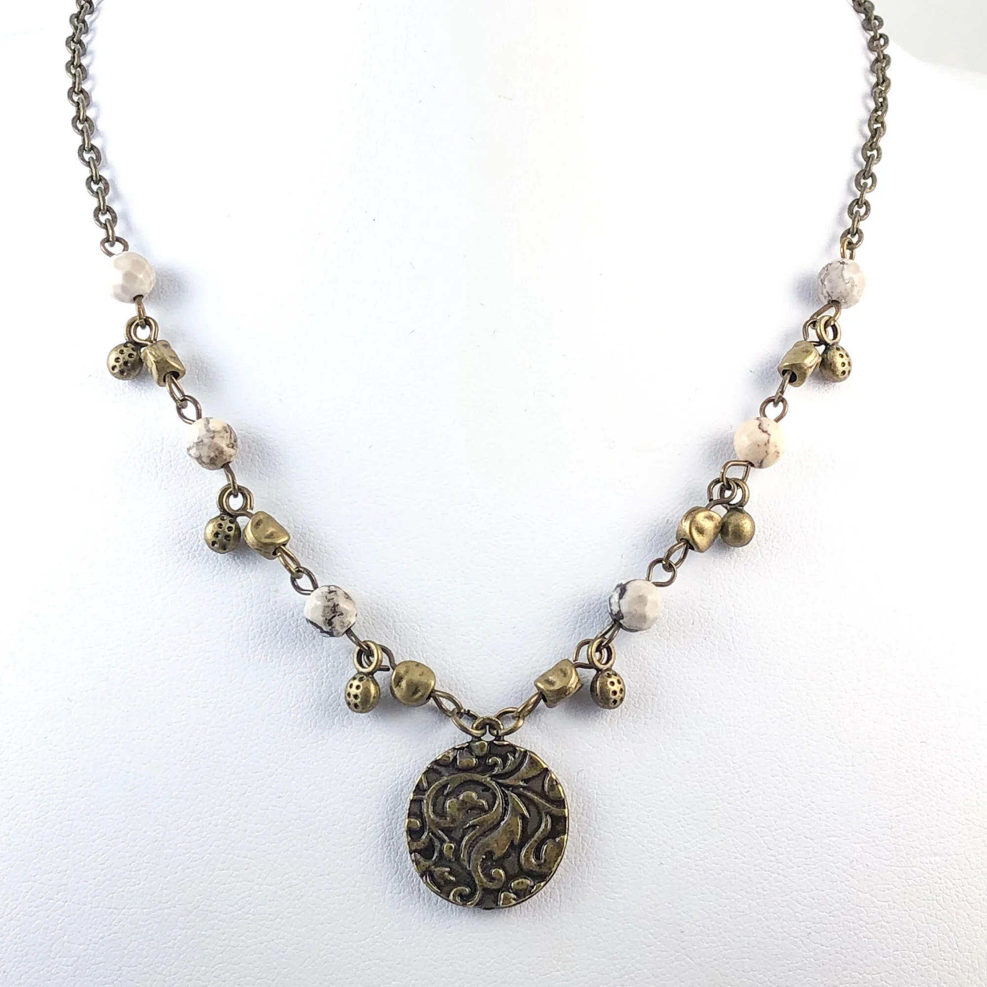 Ivory Howlite Bronze Rosary Chain Necklace — Lori Bergmann Design