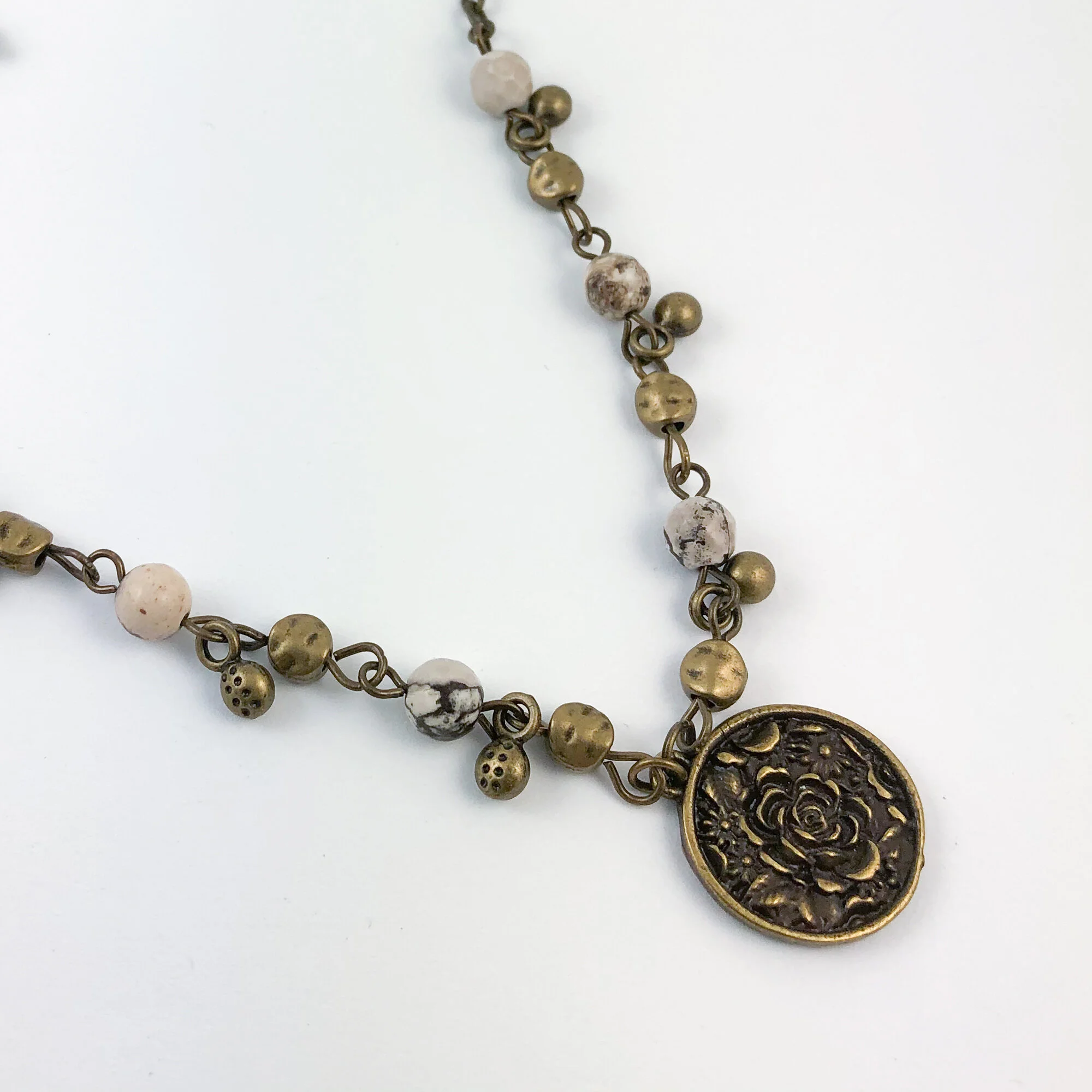 Ivory Howlite Bronze Rosary Chain Necklace — Lori Bergmann Design