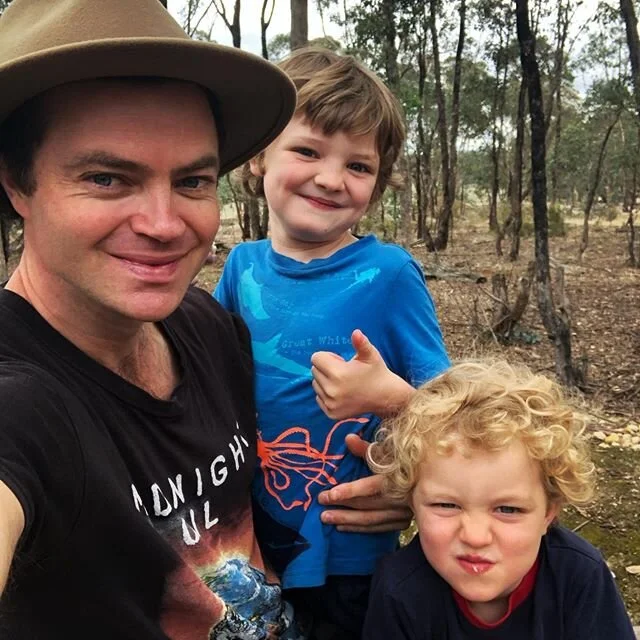 Iso life ain’t so bad - out bush playing and singing songs with these two beauties π. My midnight oil tee is a nod to my curly mopped four year old’s favourite band π solid musical education happening right thereπ