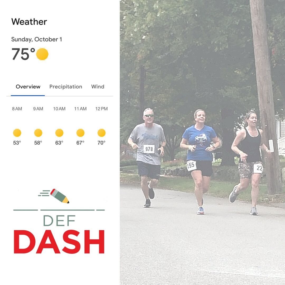 The stars are aligned for a PERFECT weather day during the race. 

🍂☀️ ENJOY THE FALL WEATHER! 

Still need to register? 

Sign up at: www.DedhamEducationFoundation.org

#dedhameducationfoundation #defdash5k2023 #defdash5k #letsrun #letsrace #5k #de