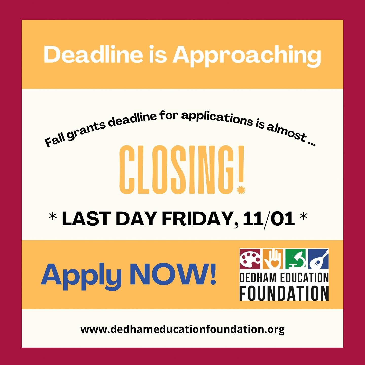 We&rsquo;ve had some amazing grant-funded enrichment events happen in the past. You can bring another one to your students or children at @dedhampublicschools 

🍂 What will the Fall Enrichment Grants fund this year? Can&rsquo;t wait to find out what
