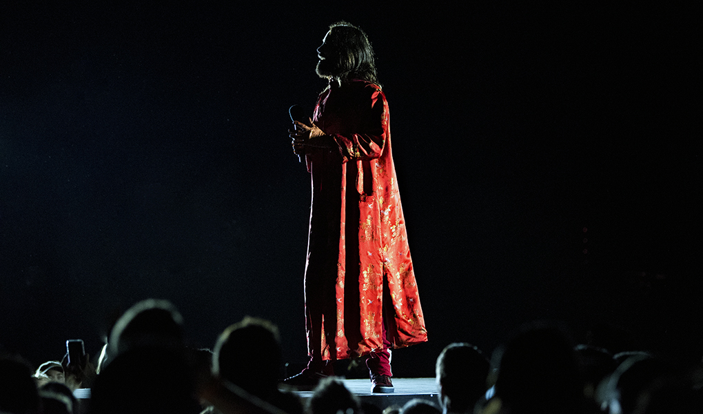 Oscar-winner and Thirty Seconds to Mars frontman, Jared Leto, is seen in silhouette during the band’s June 6 performance in Toronto.