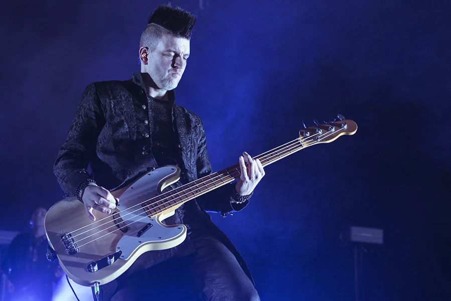 Marianas Trench bassist, Mike Ayley performs in St. Catharines on March 15.