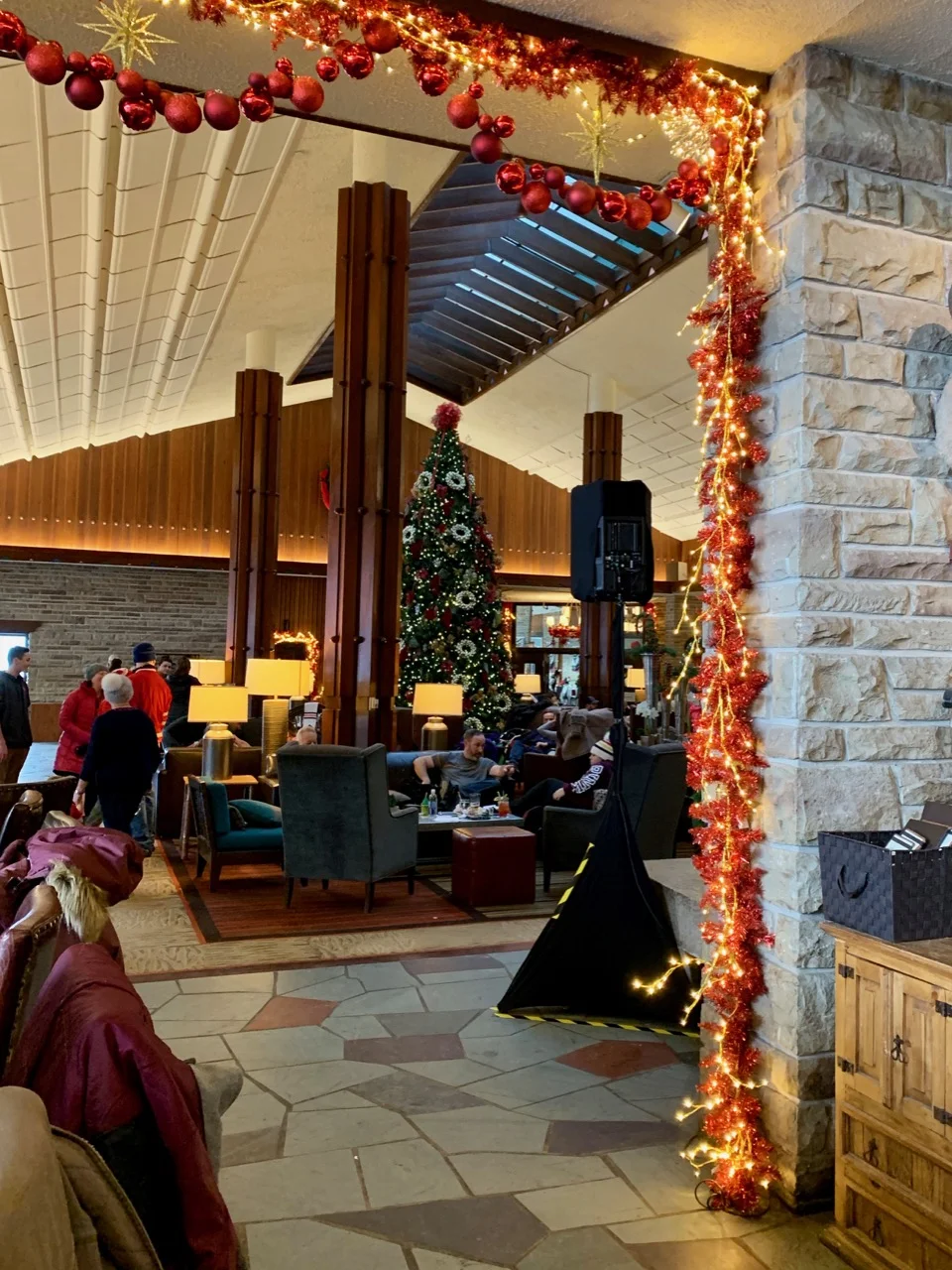 View from the bar, looking towards the Great Hall in The Emerald Lounge.