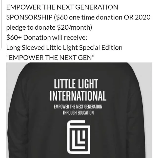 One of our Sponsorship appreciation. Items: Long Sleeved Limited Edition Little Light T! Make sure to check out our campaign and feel fee to share😊🙏 Campaign Link in Bio! *Please indicate size and email address in comment section of campaign. Or DM