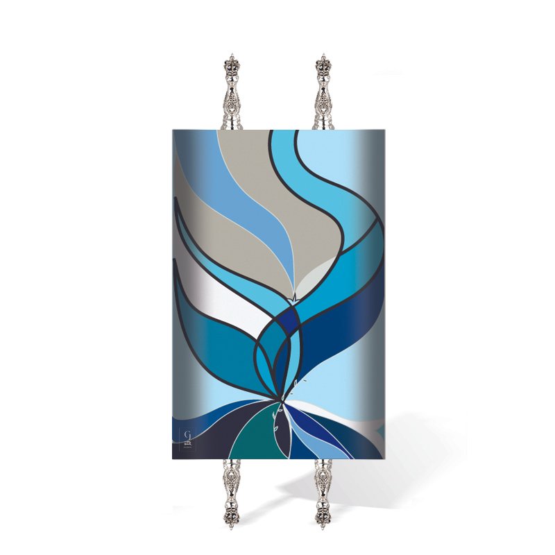 Chana Gamliel Modern waves &amp; flames Torah Mantels - TTWF01