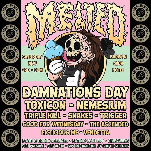 THIS SATURDAY AT MELTED WE RIFF THE @barwon_club TO THE GROUND AND PARTY IN WHAT REMAINS.
COME AND BEAR WITNESS 🍻