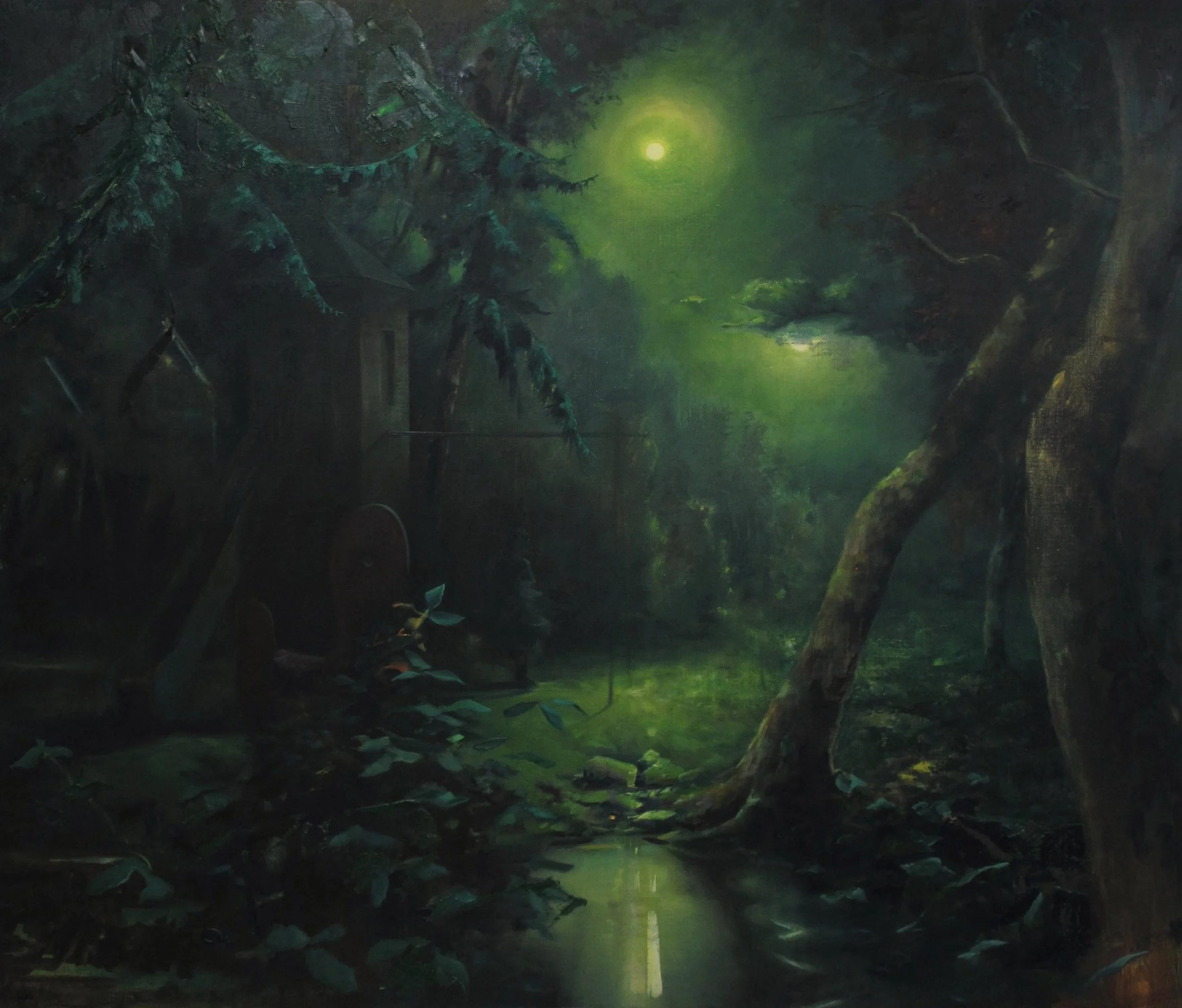 Nocturne/Doublemoon (1728), 2017, Oil on Canvas, 57”x 67”, Photo: C. Yaeger