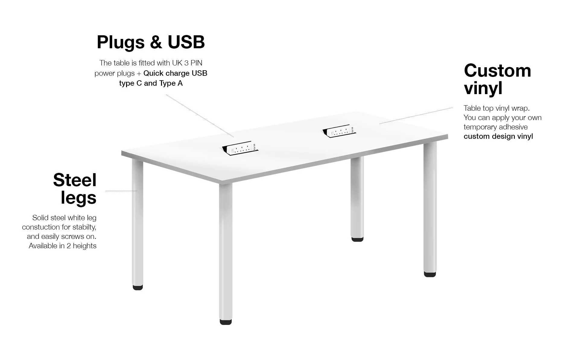 Power charging table