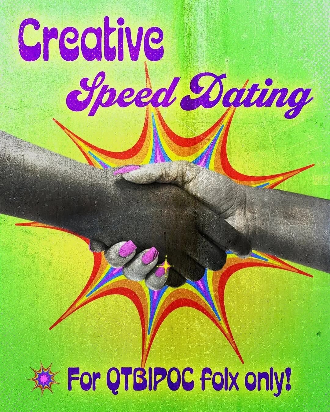 Some fun graphic design work I&rsquo;ve created for @mavartsau. 🤝💥 

Slide 1: Creative Speed Dating Session One is an exclusive space for QTBIPOC (Queer, Trans, Blak, Black, Indigenous, and People of Colour) creatives to connect, exchange ideas, an